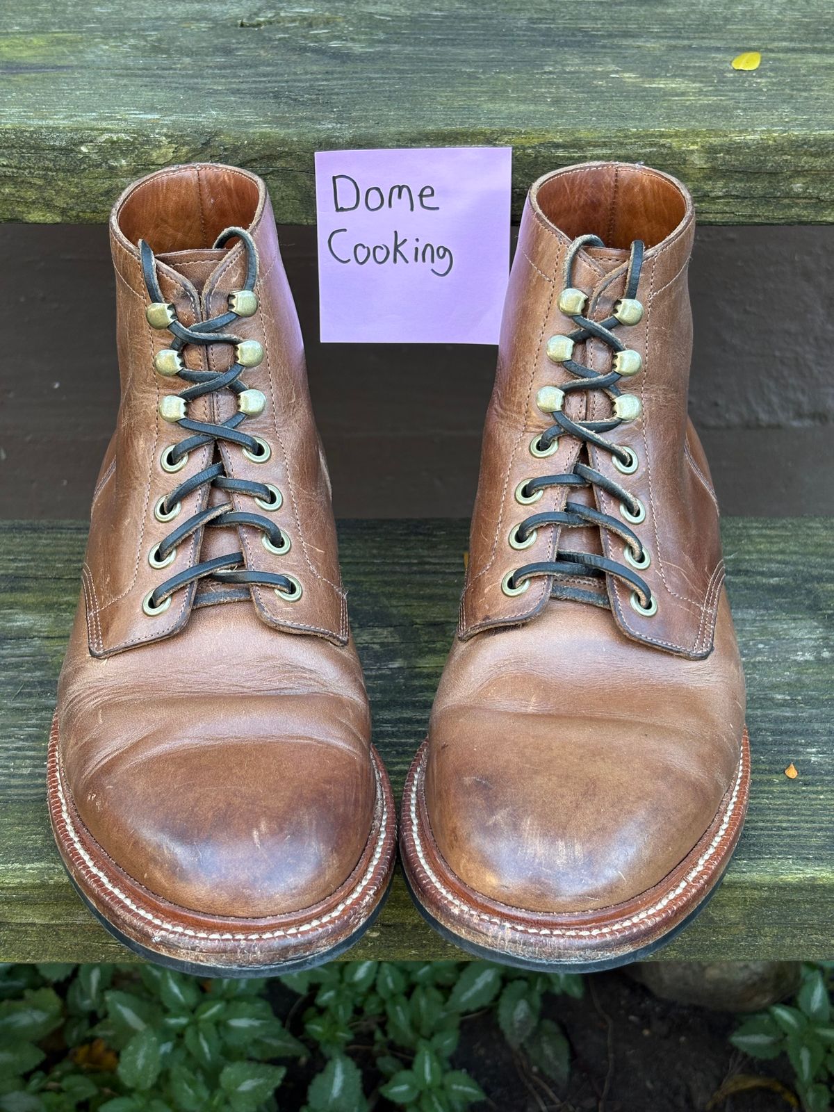 Photo by drew_15 on November 3, 2025 of the Grant Stone Diesel Boot in Horween Dune Chromexcel.