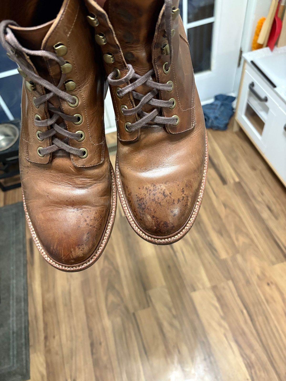 Photo by drew_15 on March 18, 2026 of the Grant Stone Diesel Boot in Horween Dune Chromexcel.
