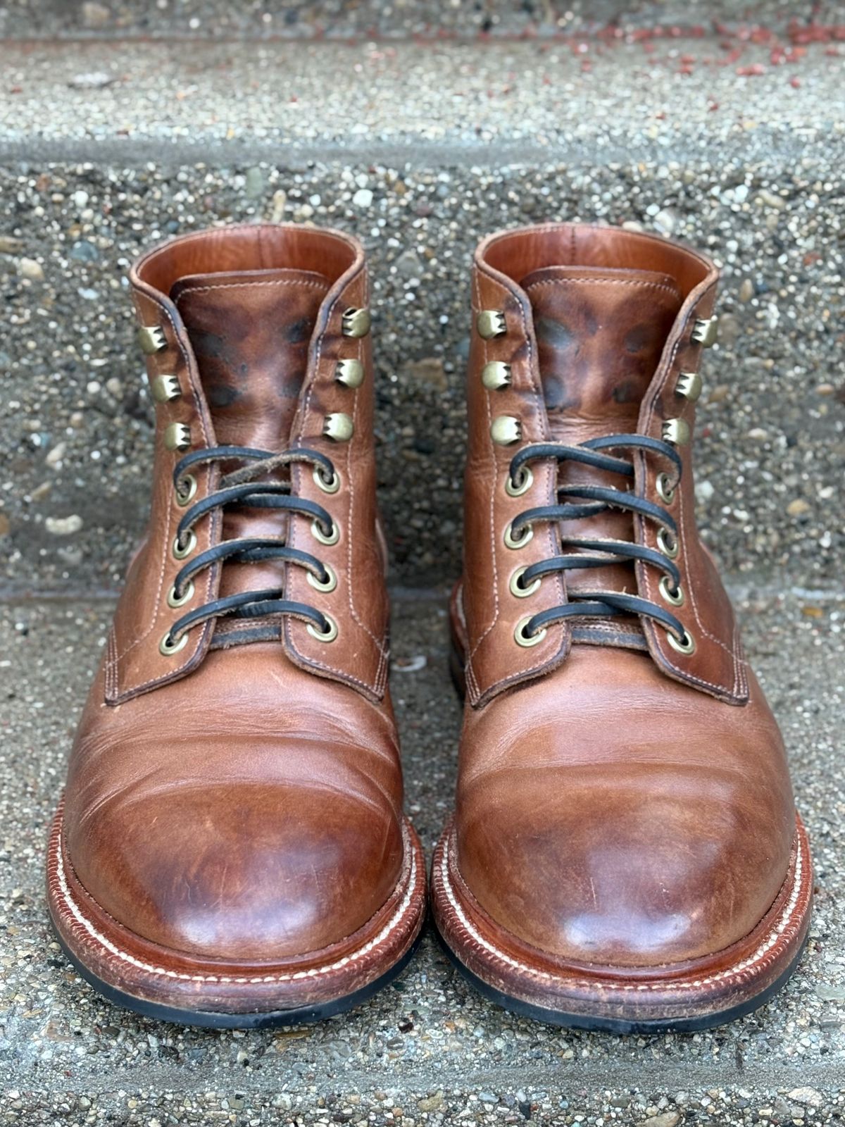 Photo by drew_15 on April 2, 2026 of the Grant Stone Diesel Boot in Horween Dune Chromexcel.