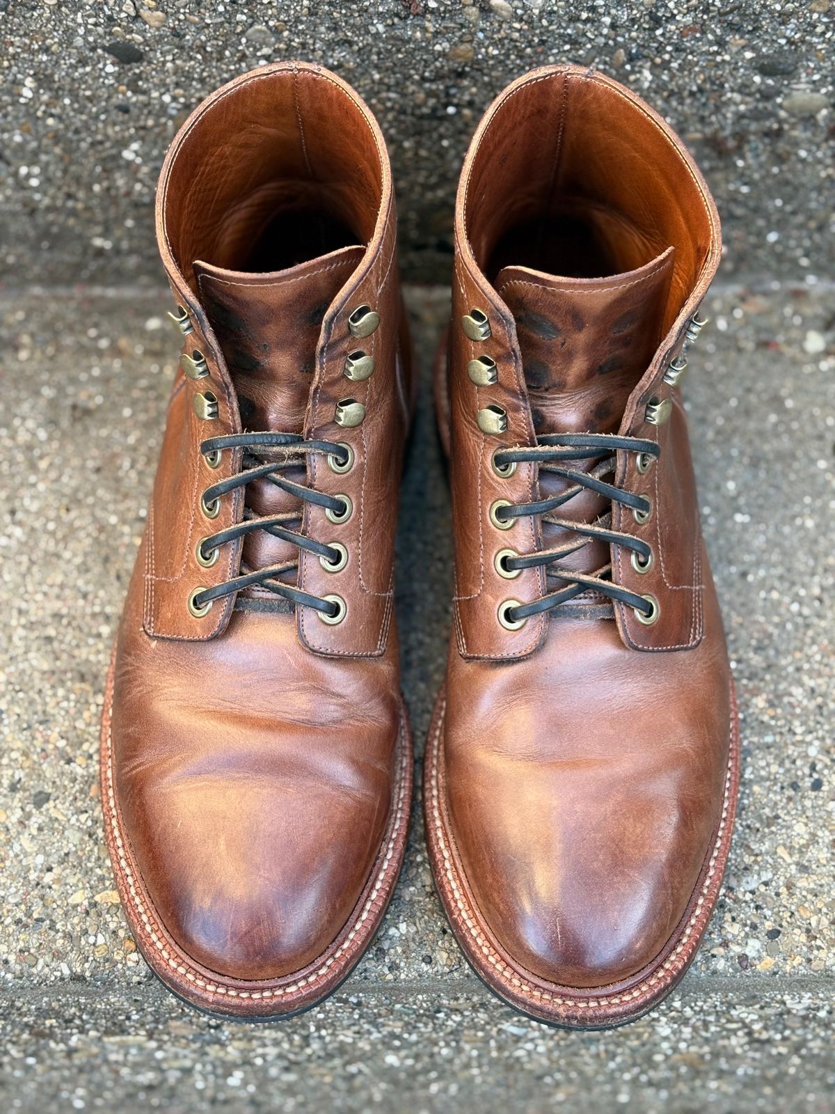 Photo by drew_15 on April 2, 2026 of the Grant Stone Diesel Boot in Horween Dune Chromexcel.