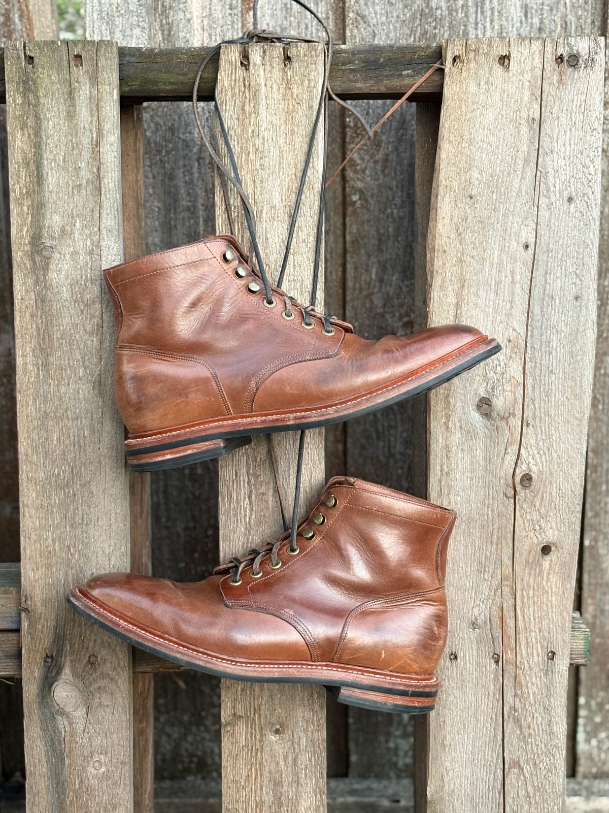Photo by drew_15 on April 6, 2026 of the Grant Stone Diesel Boot in Horween Dune Chromexcel.