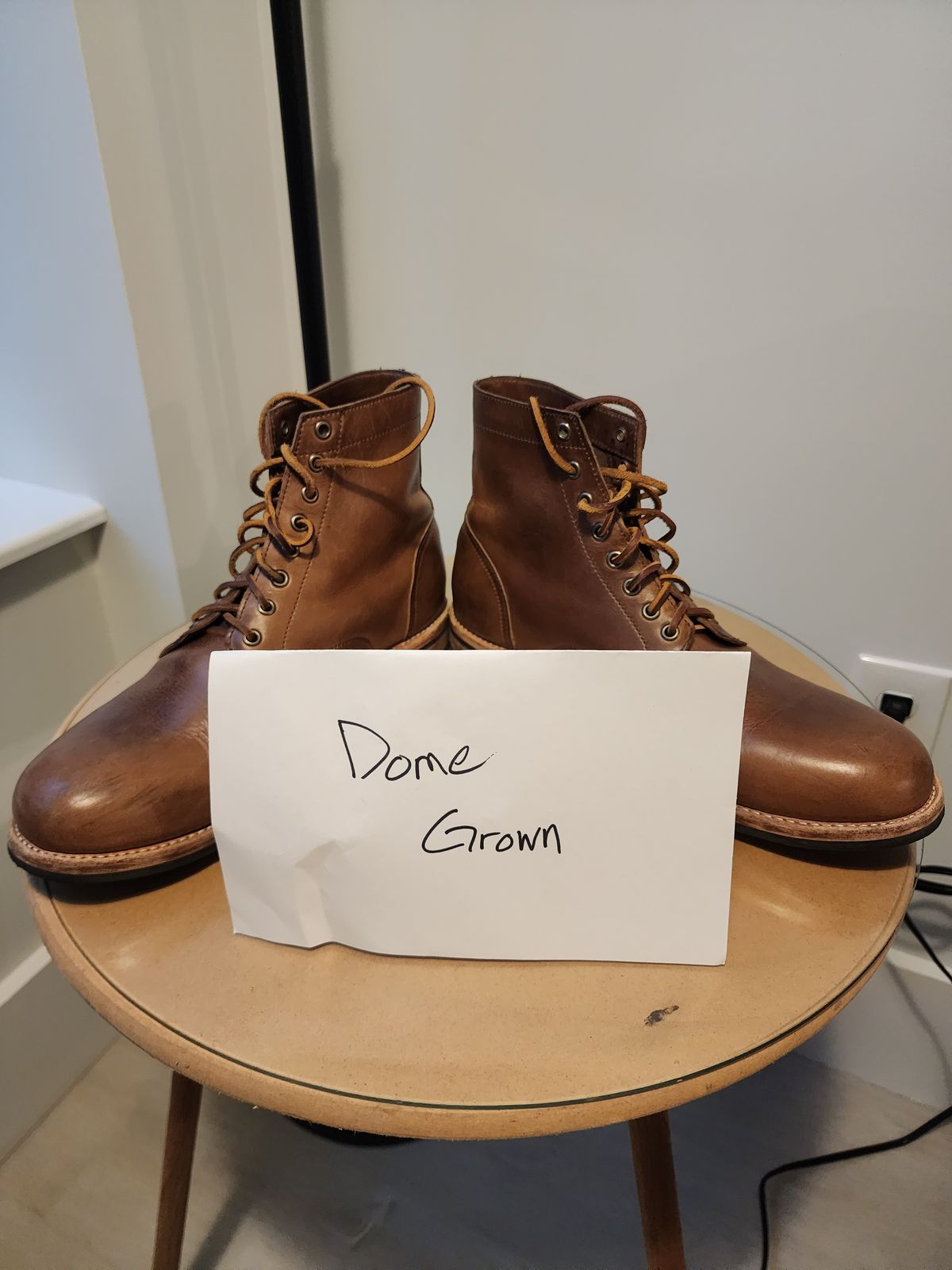 Photo by kobEsq on November 5, 2023 of the Oak Street Bootmakers Trench Boot in Horween Natural Chromexcel.