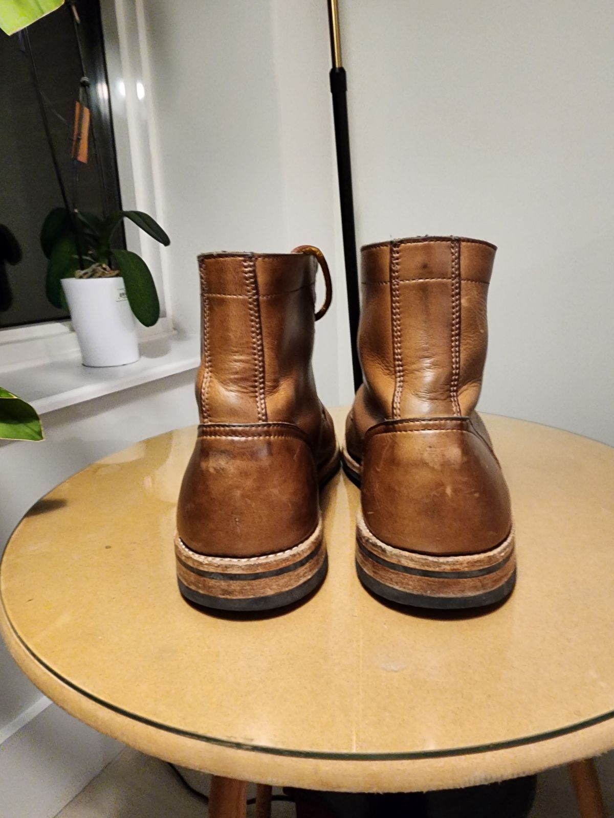 Photo by kobEsq on January 5, 2024 of the Oak Street Bootmakers Trench Boot in Horween Natural Chromexcel.
