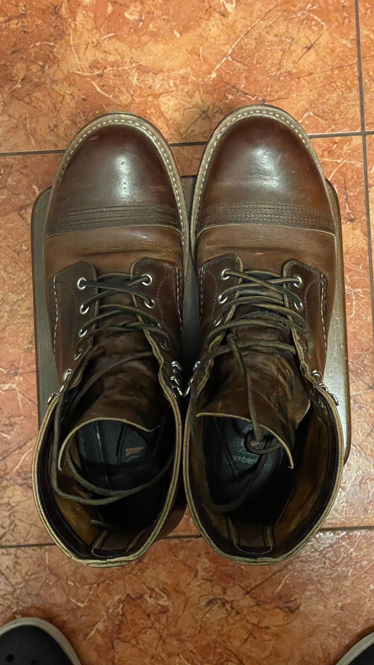 Photo by Rain.Dog on April 6, 2023 of the Red Wing Iron Ranger in S.B. Foot Copper Rough and Tough.