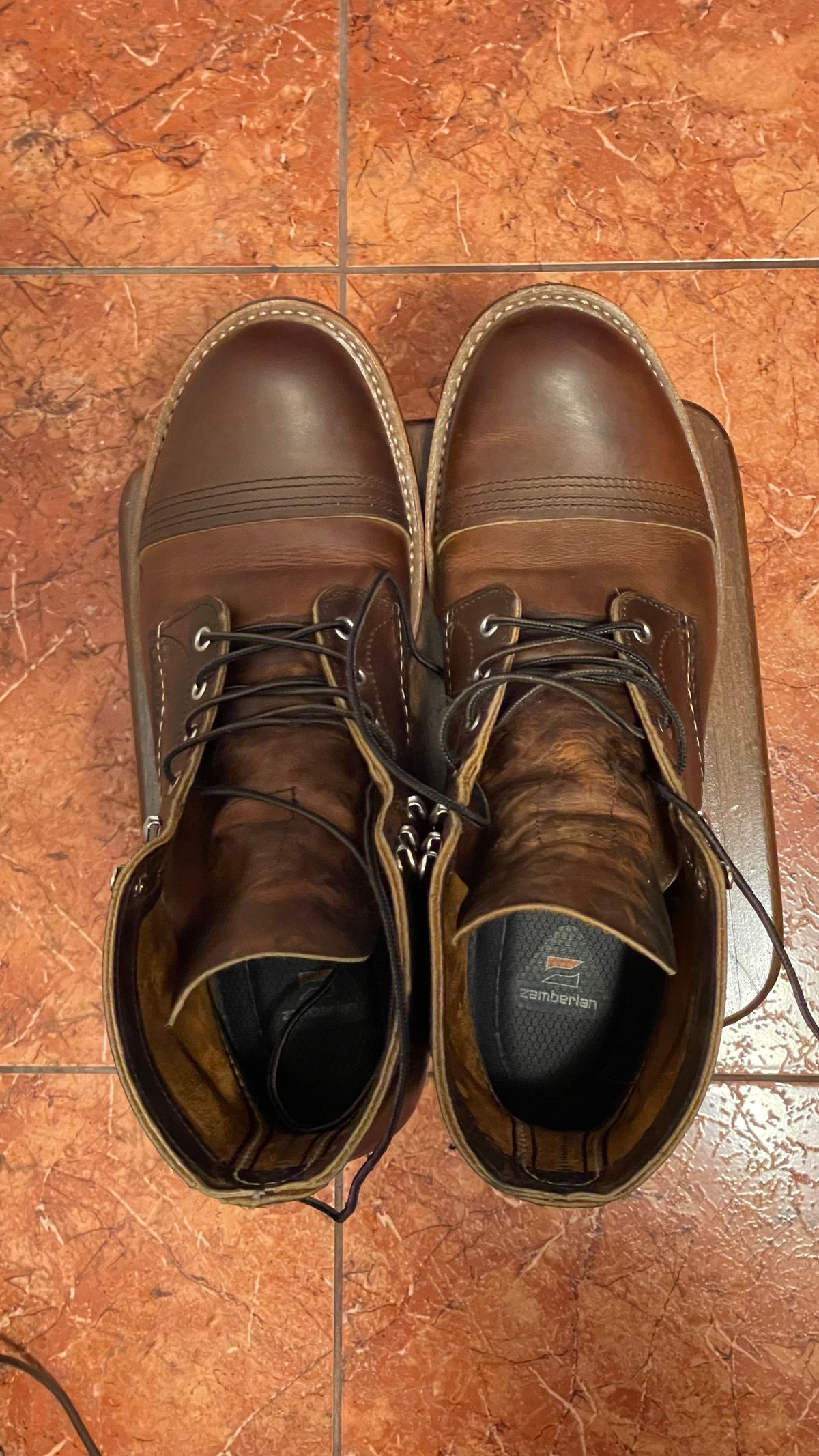 Photo by Rain.Dog on February 13, 2023 of the Red Wing Iron Ranger in S.B. Foot Copper Rough and Tough.