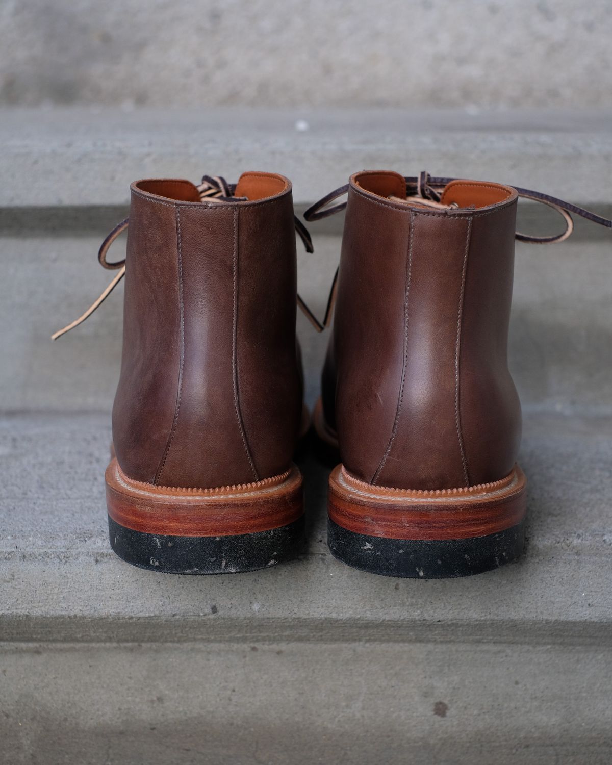 Photo by thepatinaarena on October 1, 2024 of the Viberg Wholecut Derby Boot in Maryam 1071 Horsebutt.