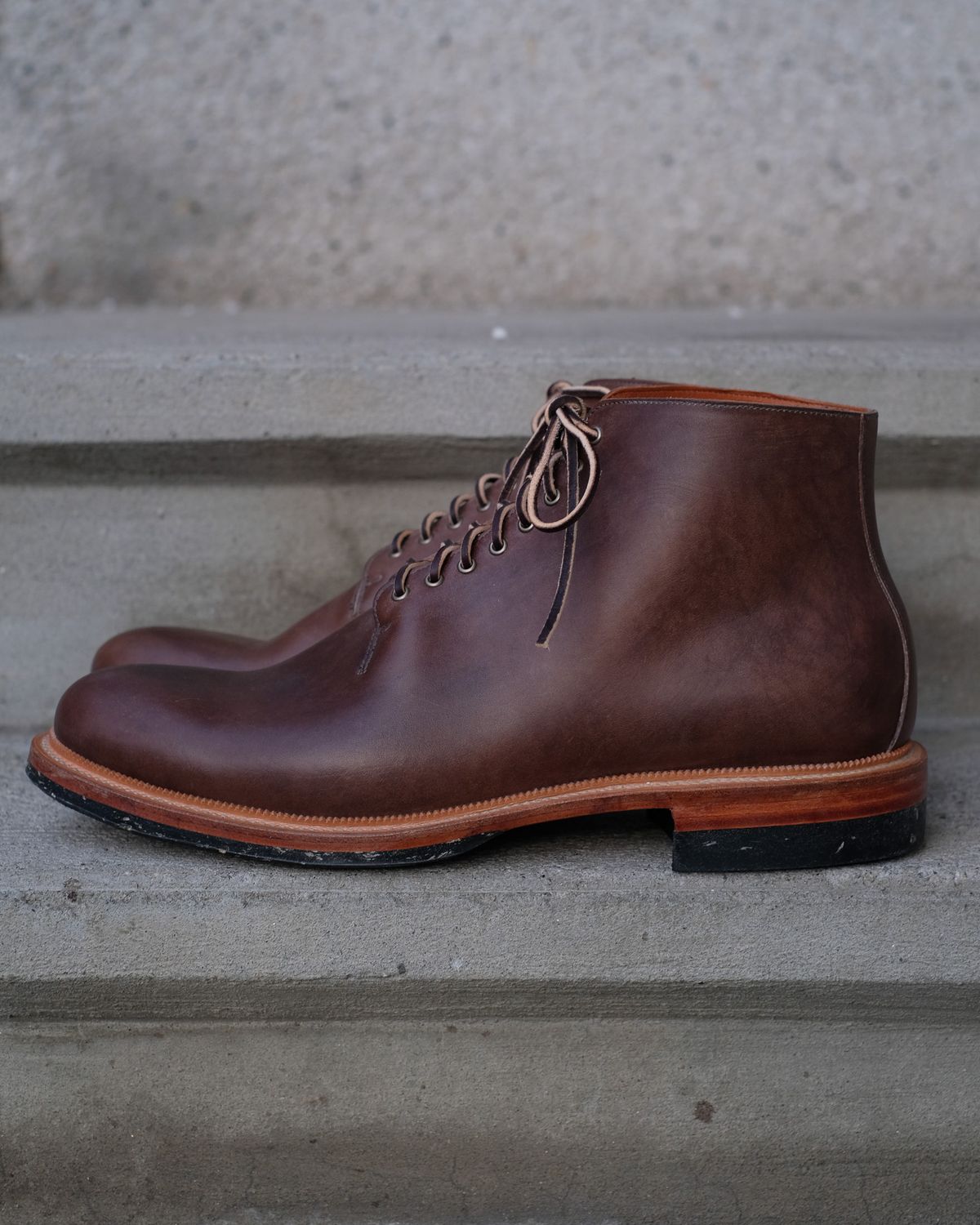 Photo by thepatinaarena on October 1, 2024 of the Viberg Wholecut Derby Boot in Maryam 1071 Horsebutt.