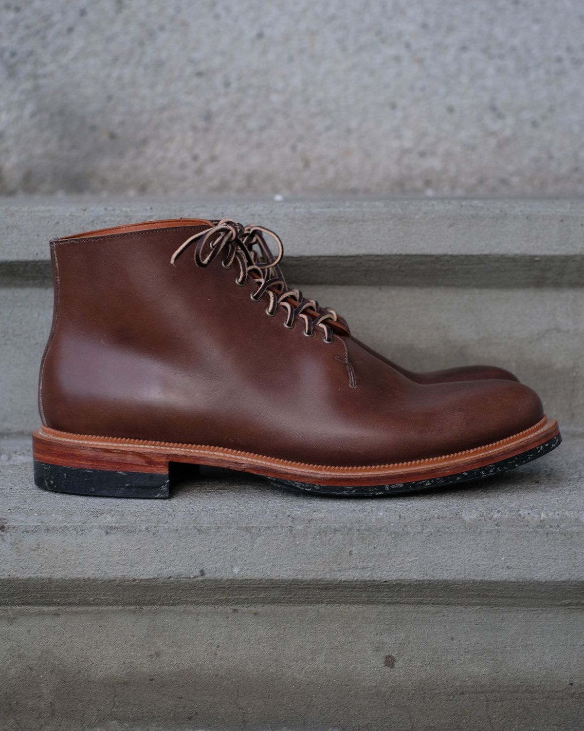 Photo by thepatinaarena on October 1, 2024 of the Viberg Wholecut Derby Boot in Maryam 1071 Horsebutt.