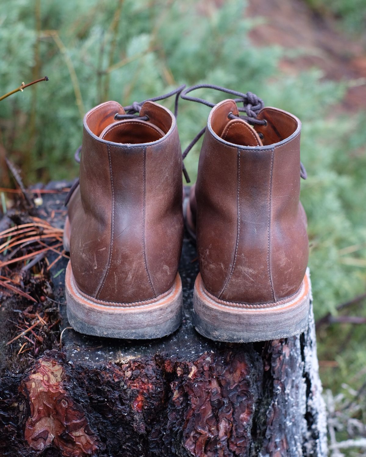 Photo by thepatinaarena on January 6, 2025 of the Viberg Wholecut Derby Boot in Maryam 1071 Horsebutt.