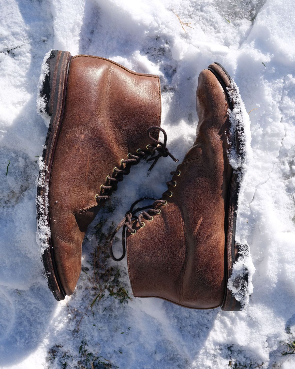Photo by thepatinaarena on January 3, 2022 of the Viberg Wholecut Derby Boot in Horween Rowdy Dachshund.
