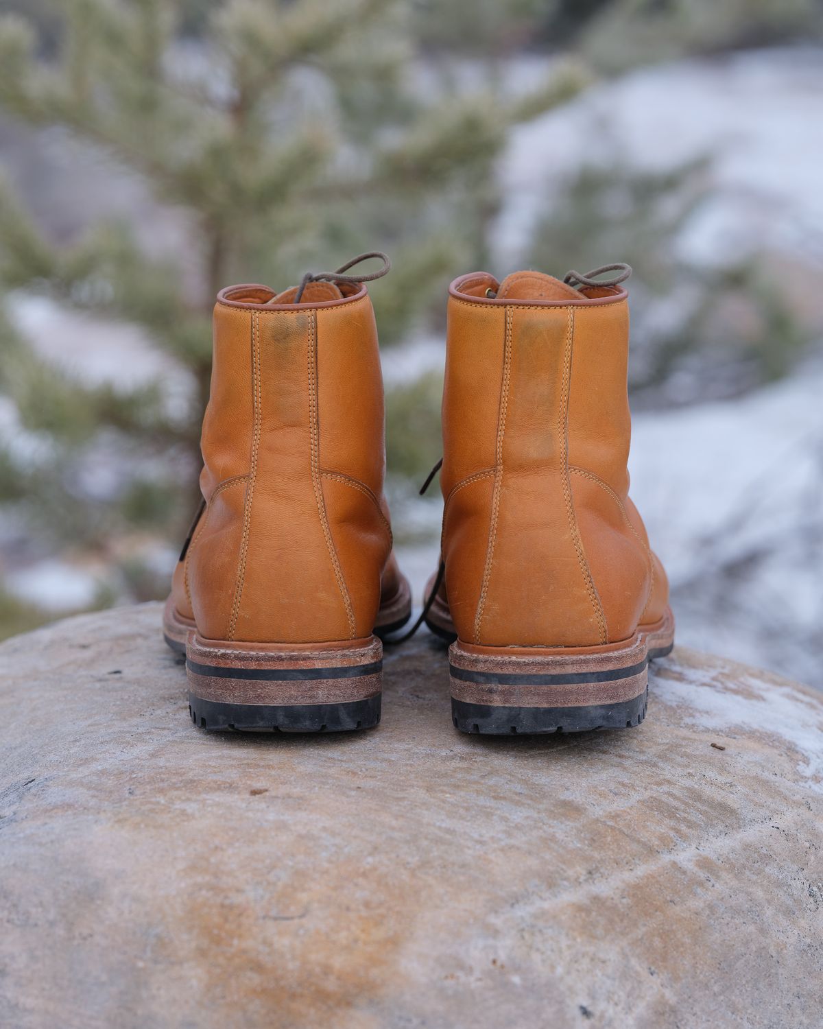 Photo by thepatinaarena on November 2, 2022 of the Viberg Officer Boot in Shinki Camel Latigo Horsehide.