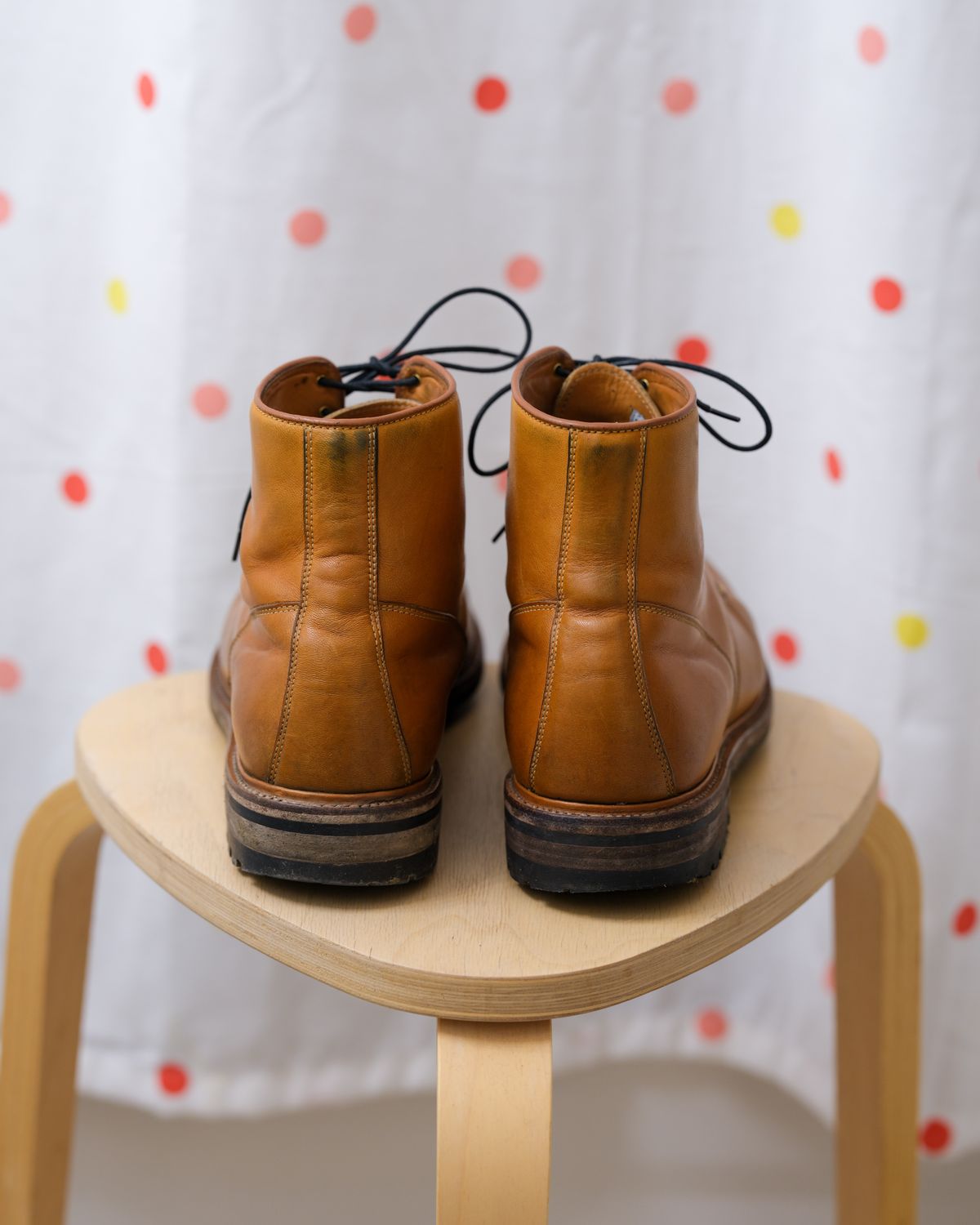 Photo by thepatinaarena on December 1, 2022 of the Viberg Officer Boot in Shinki Camel Latigo Horsehide.