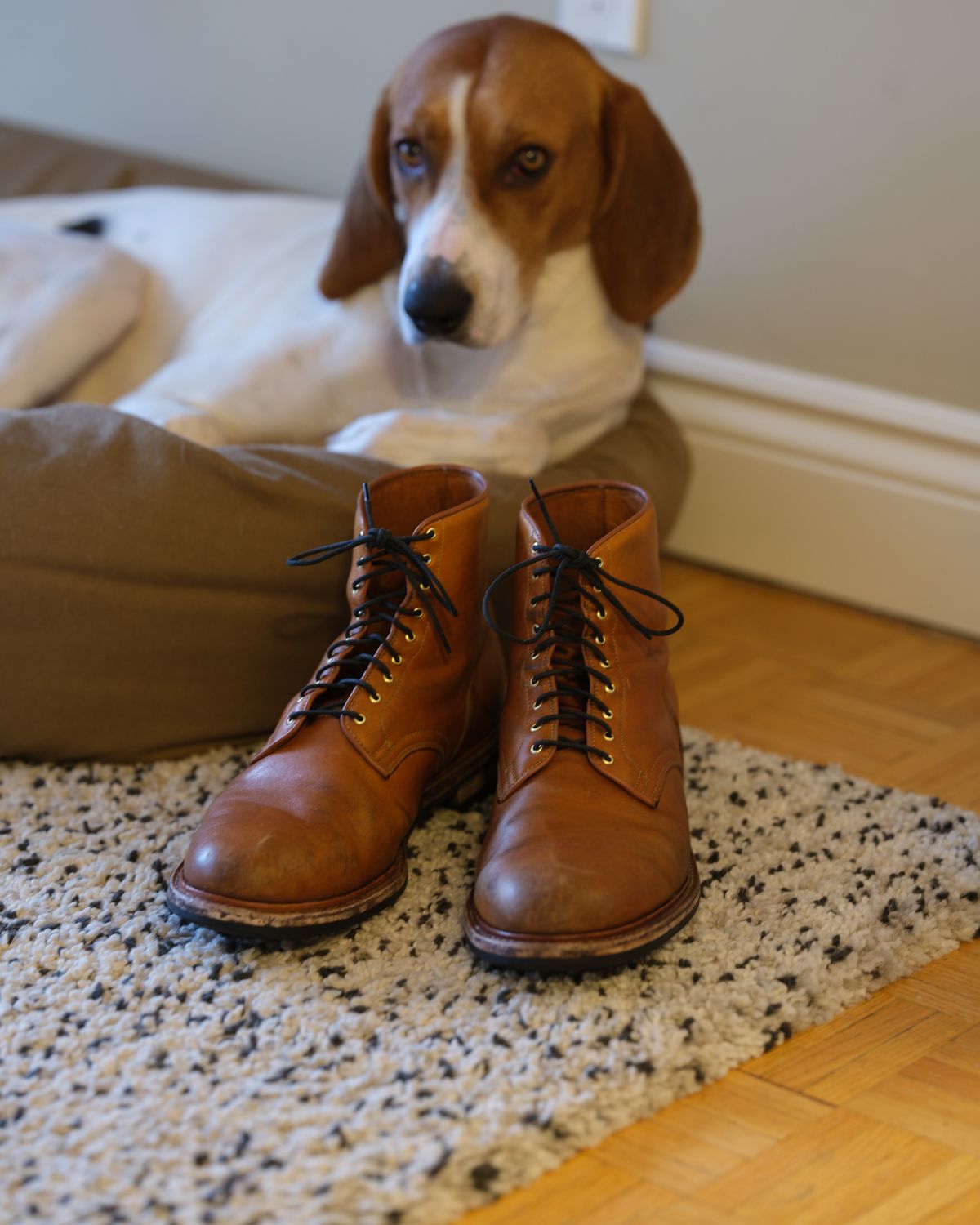 Photo by thepatinaarena on January 1, 2023 of the Viberg Officer Boot in Shinki Camel Latigo Horsehide.
