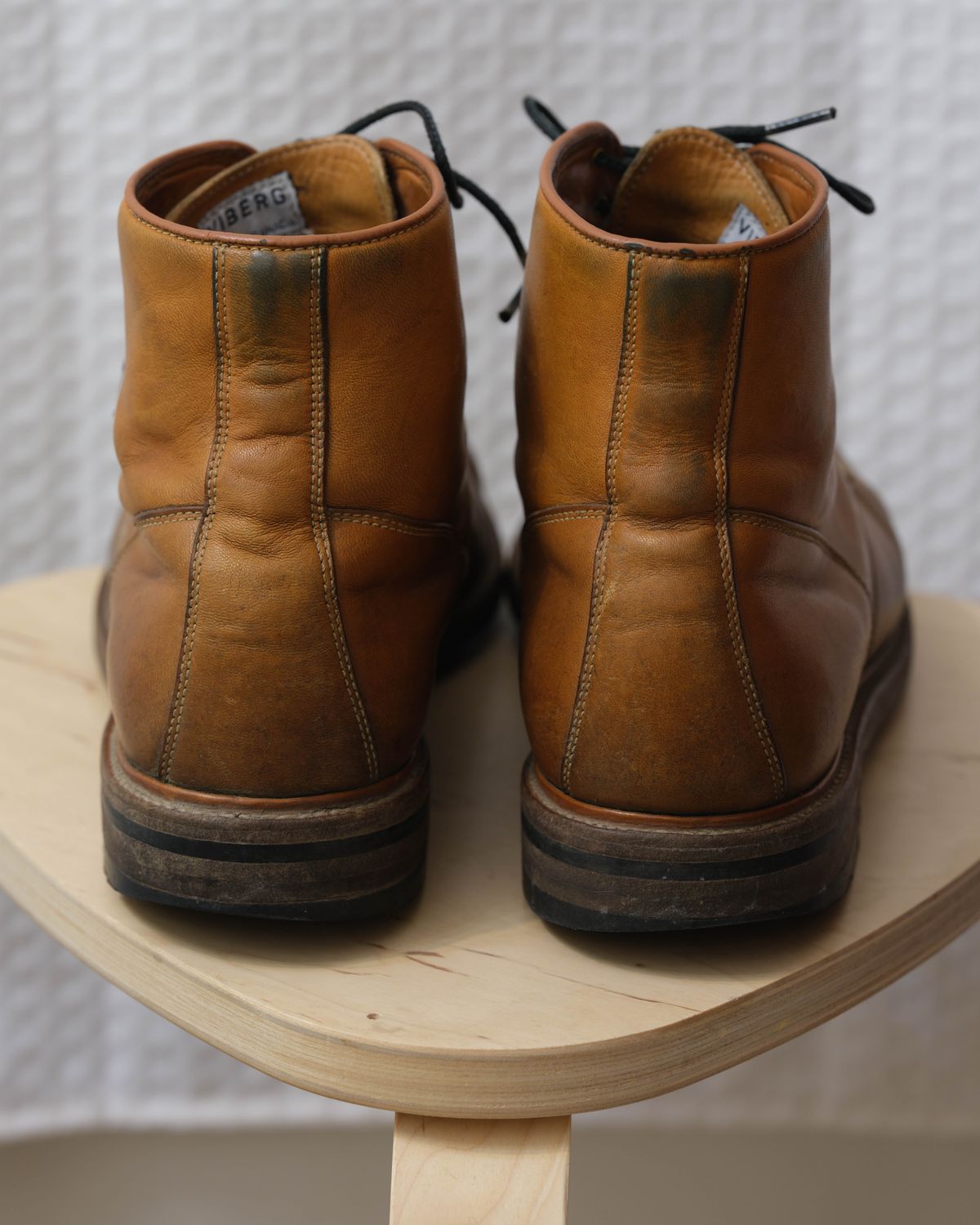 Photo by thepatinaarena on April 6, 2023 of the Viberg Officer Boot in Shinki Camel Latigo Horsehide.