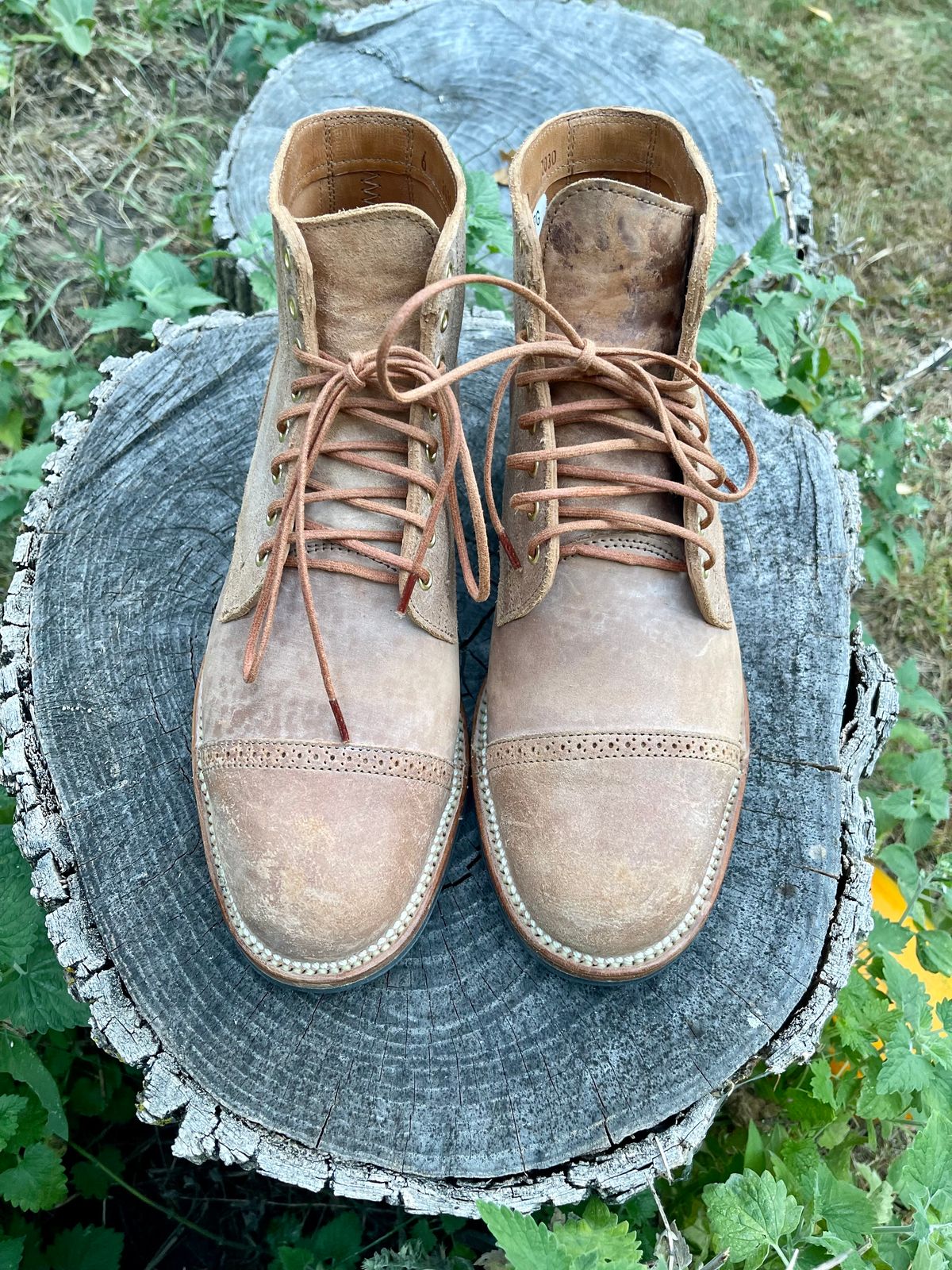 Photo by HonestHunter on October 4, 2024 of the Viberg Service Boot BCT in Maryam 1060 Revescio Sego Horsebutt.