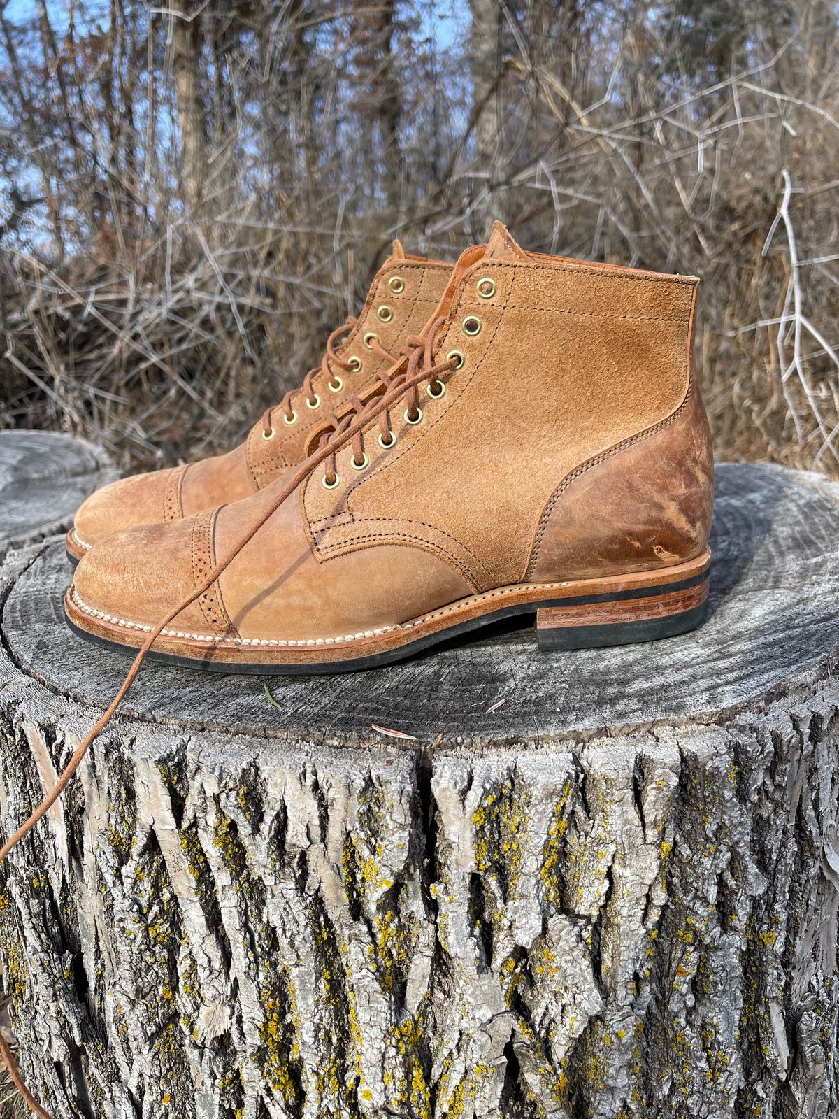 Photo by HonestHunter on January 5, 2025 of the Viberg Service Boot BCT in Maryam 1060 Revescio Sego Horsebutt.