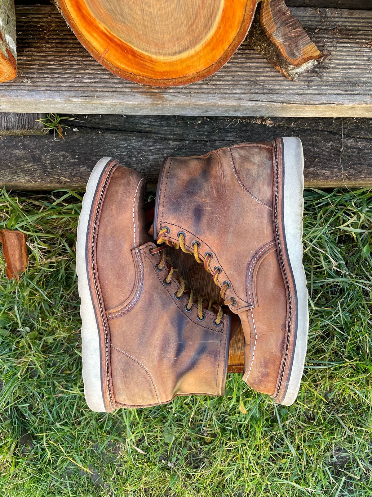 Photo by DRVX on January 1, 2023 of the Red Wing 6-Inch Classic Moc in S.B. Foot Copper Rough and Tough.