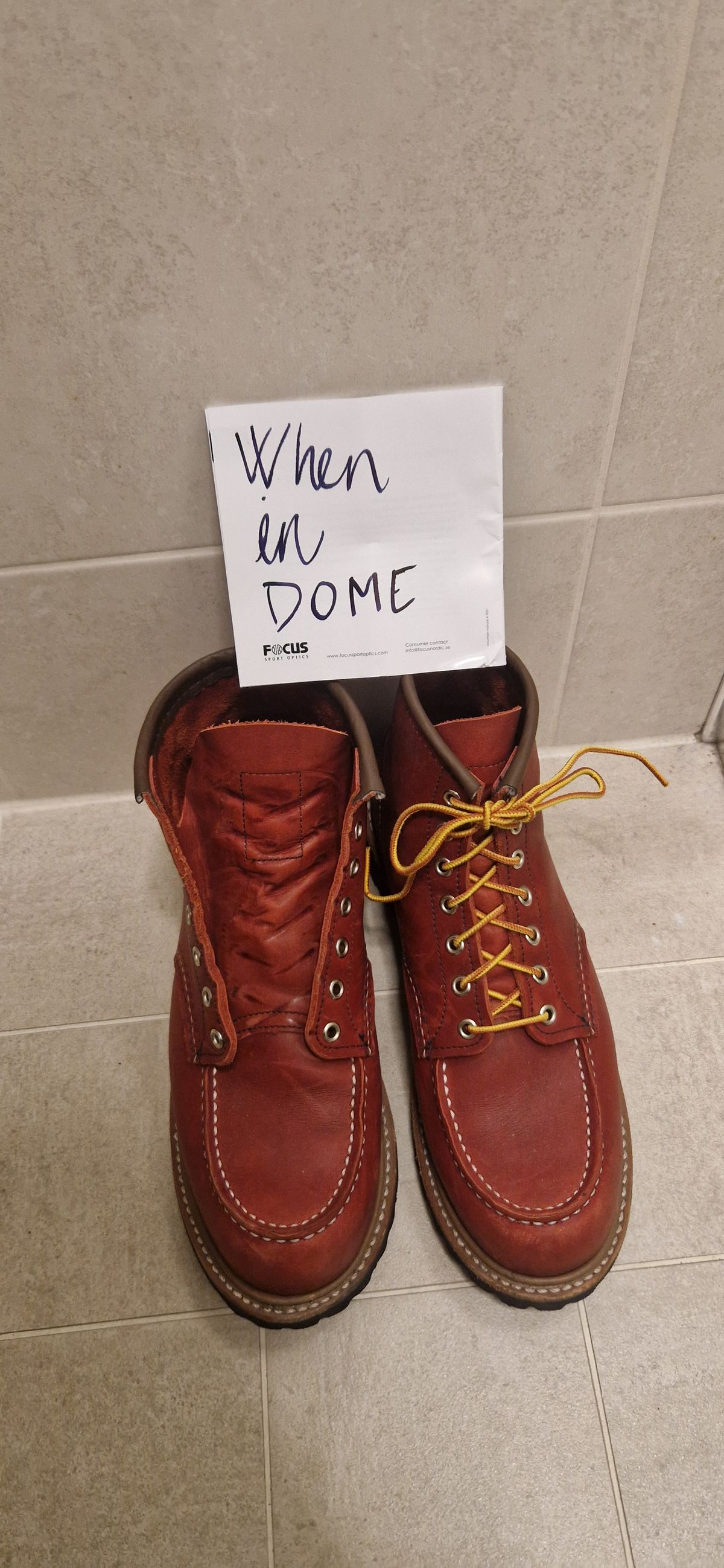 Photo by bastan on November 5, 2024 of the Red Wing 6-Inch Classic Moc in S.B. Foot Oro-Russet Portage.