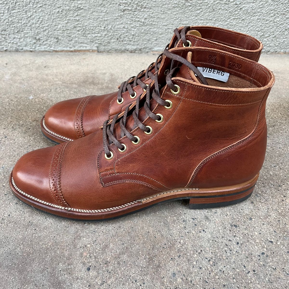 Photo by samepantssameboots6months on October 1, 2022 of the Viberg Service Boot BCT in Horween Burned Oak Dublin.