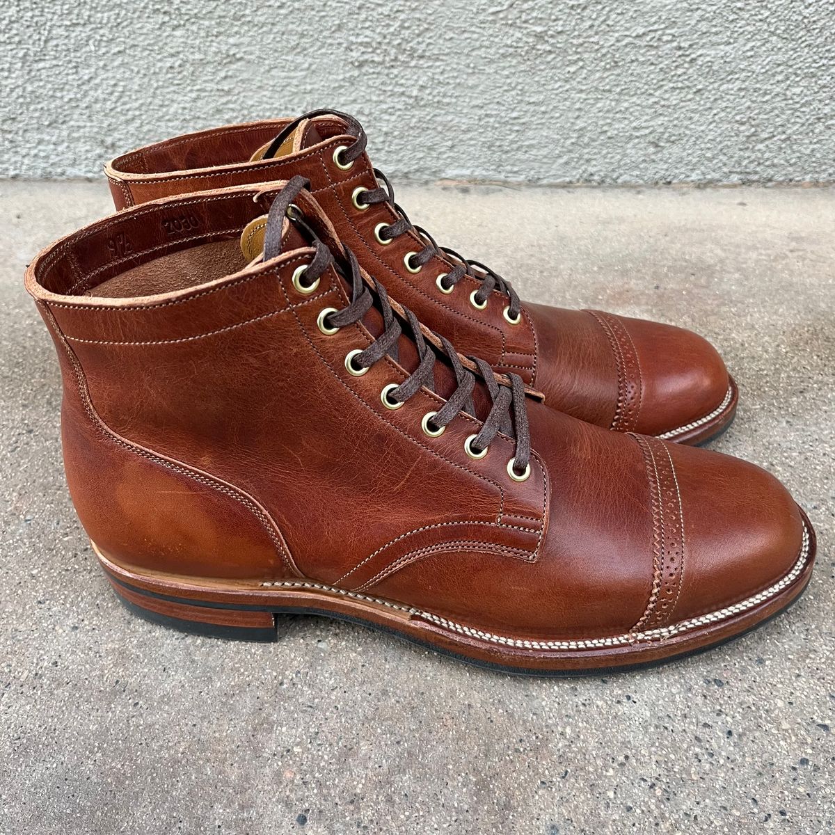 Photo by samepantssameboots6months on October 1, 2022 of the Viberg Service Boot BCT in Horween Burned Oak Dublin.