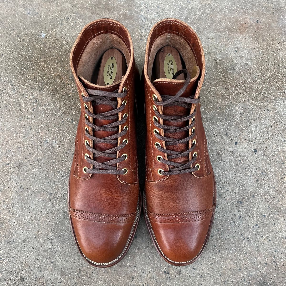 Photo by samepantssameboots6months on October 1, 2022 of the Viberg Service Boot BCT in Horween Burned Oak Dublin.