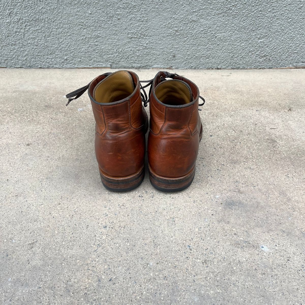 Photo by samepantssameboots6months on March 5, 2023 of the Viberg Service Boot BCT in Horween Burned Oak Dublin.
