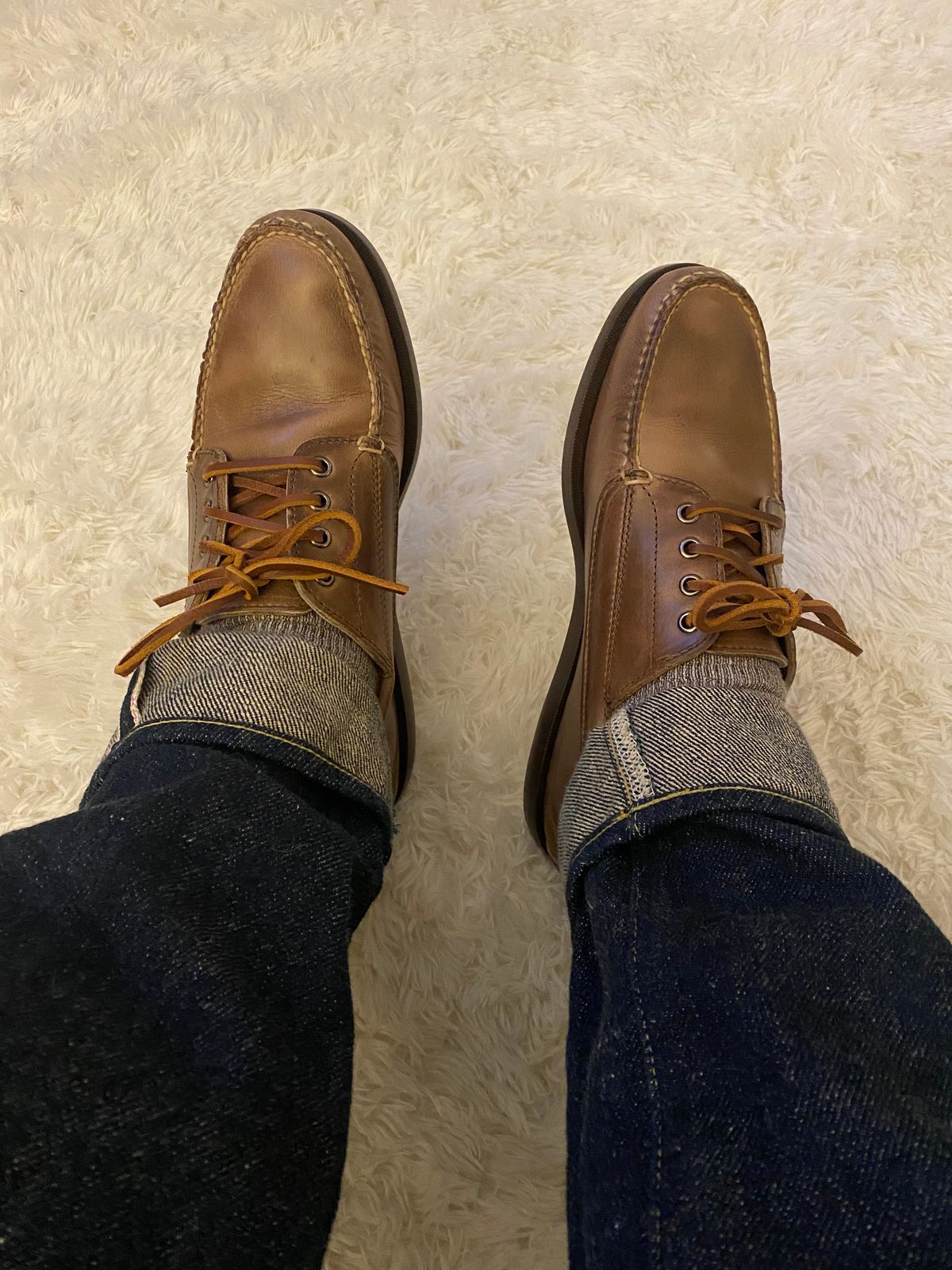 Photo by everydaycarrybuffalo on February 23, 2023 of the Rancourt & Co. Classic Ranger-Moc in Horween Natural Chromexcel.