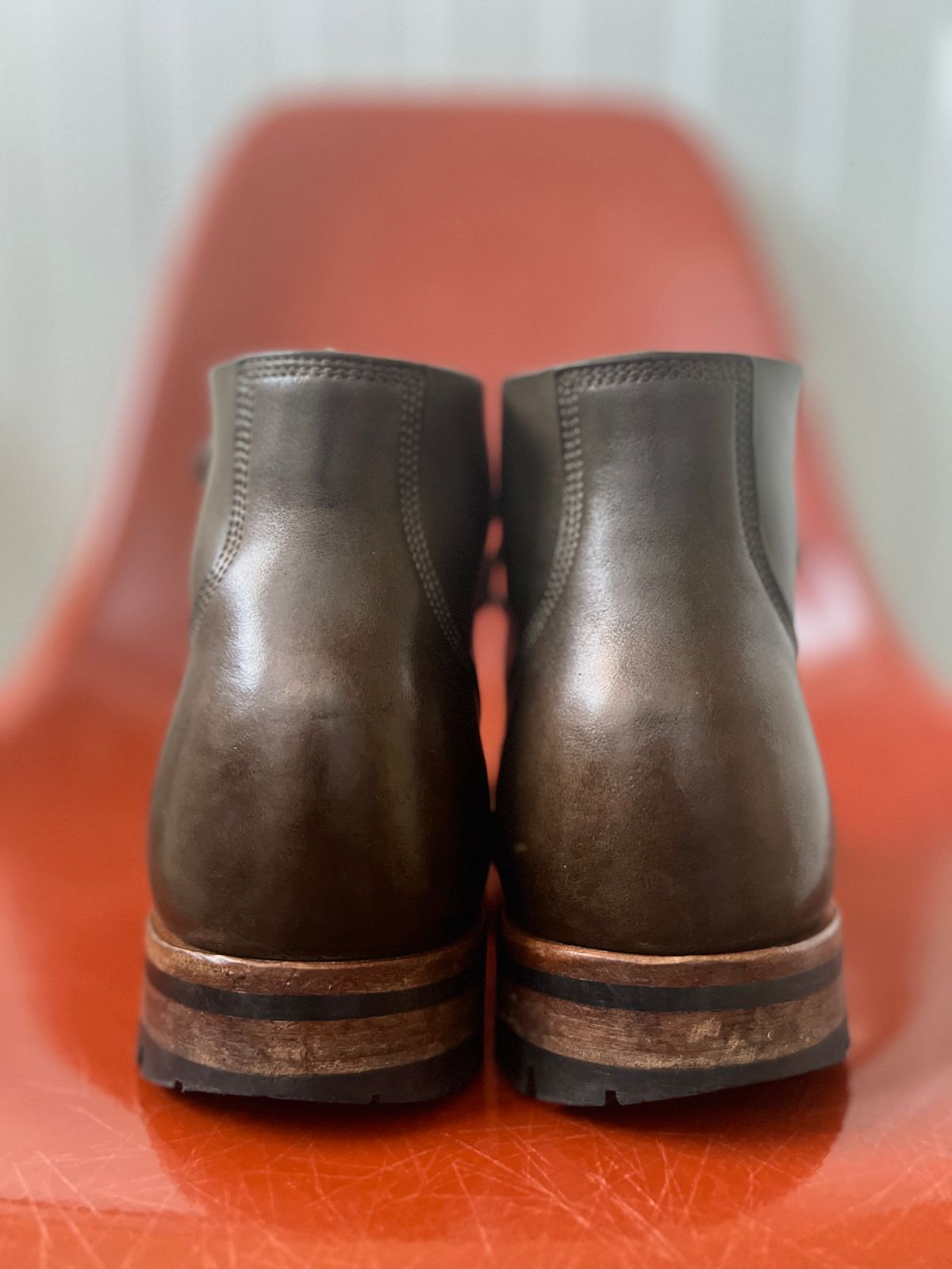 Photo by tooth on April 2, 2024 of the Viberg Boondocker in Maryam Olive TPR Horsebutt.