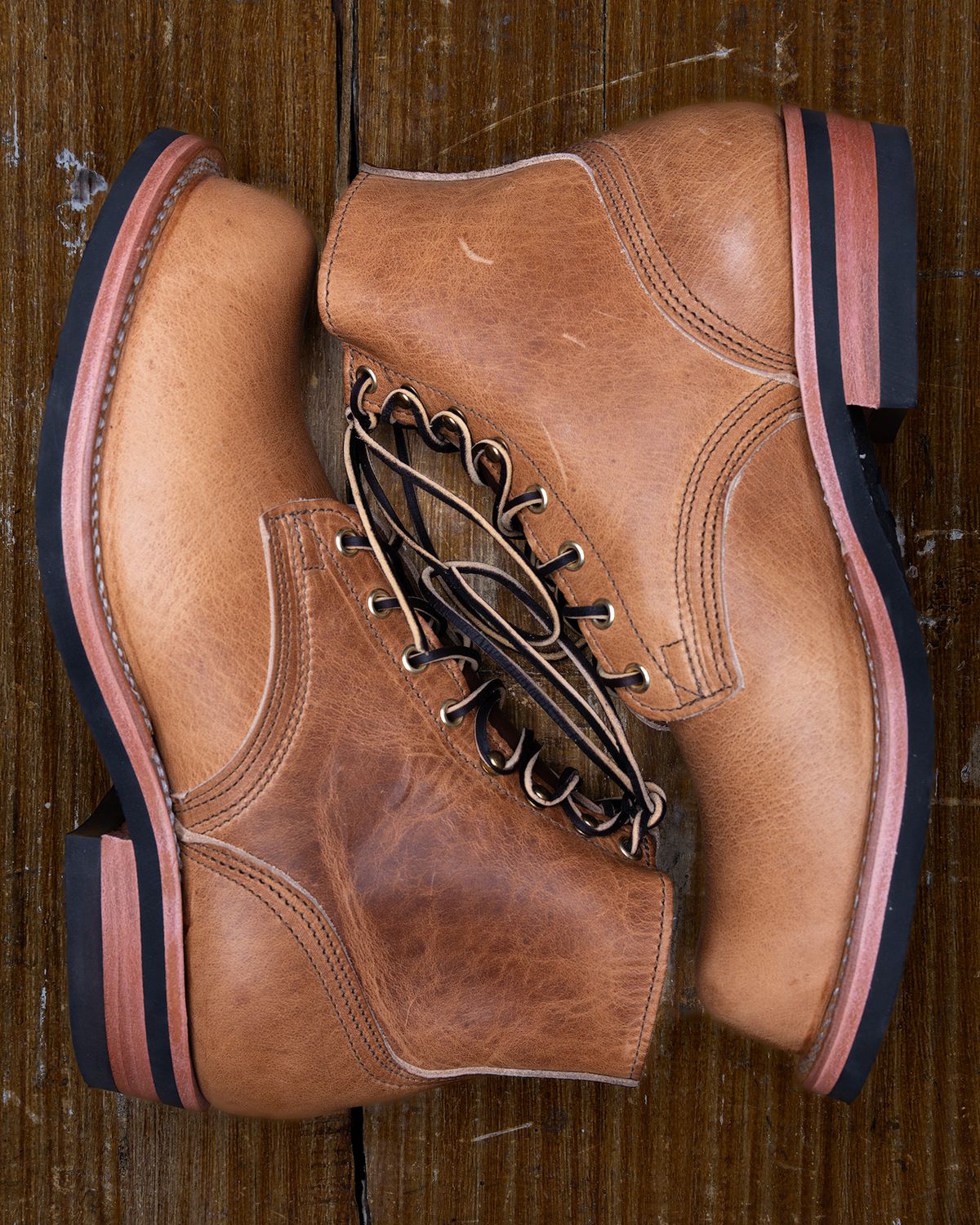 Photo by BigDudeInDenim on October 1, 2022 of the Nicks Prospector in Horween Natural Dublin.