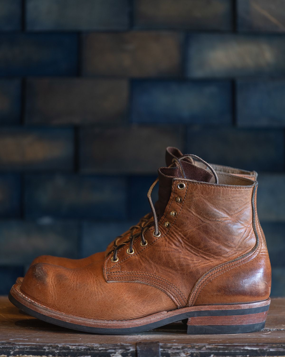 Photo by BigDudeInDenim on December 4, 2022 of the Nicks Prospector in Horween Natural Dublin.