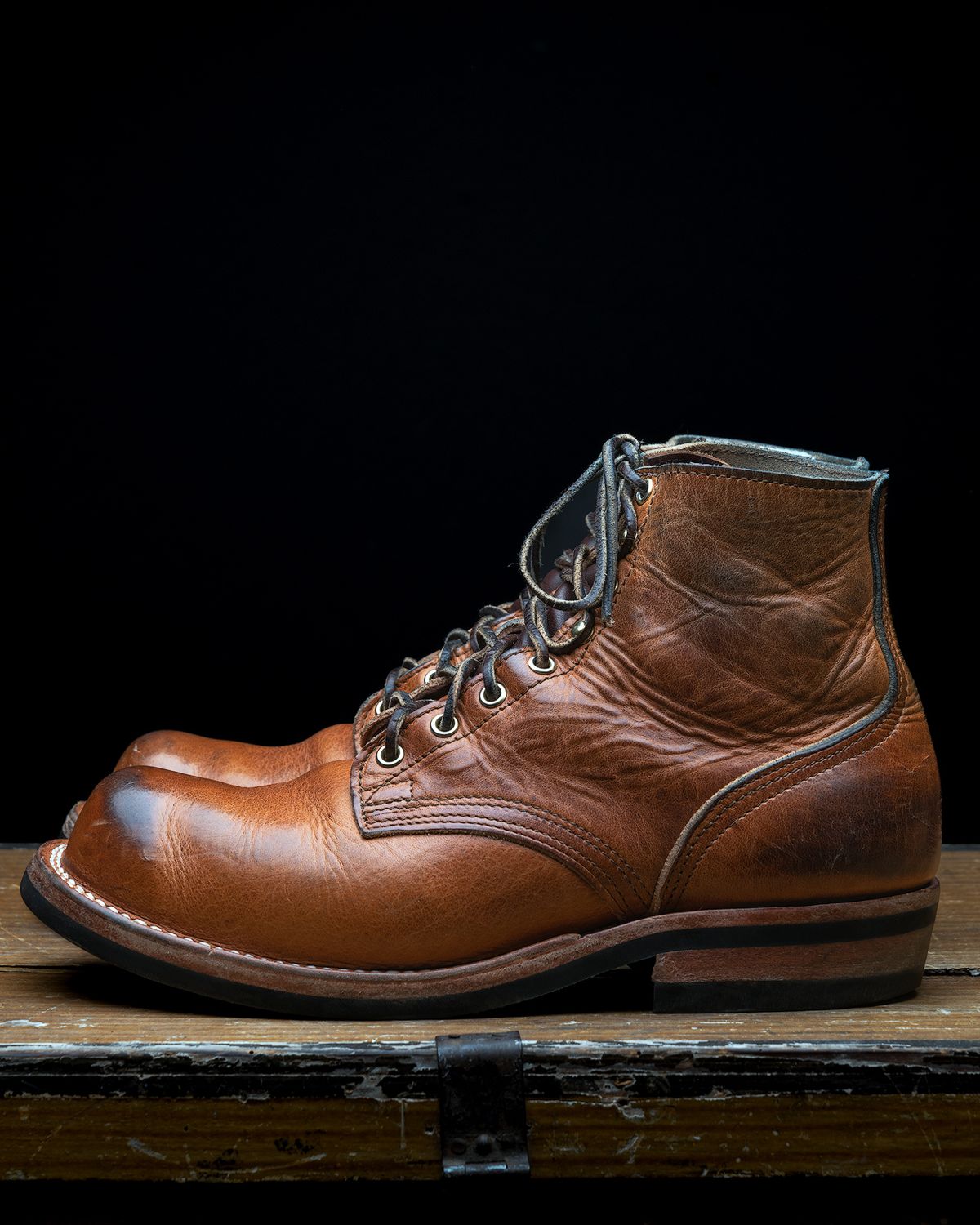 Photo by BigDudeInDenim on February 5, 2023 of the Nicks Prospector in Horween Natural Dublin.