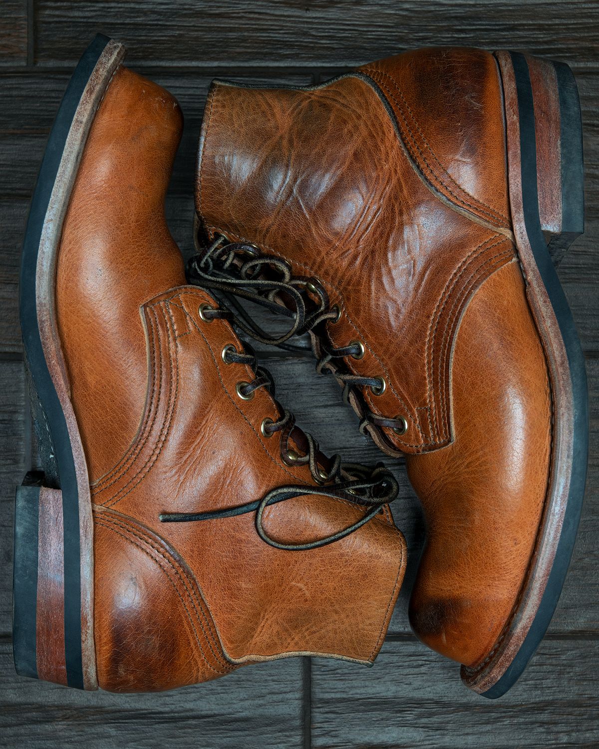 Photo by BigDudeInDenim on February 5, 2023 of the Nicks Prospector in Horween Natural Dublin.