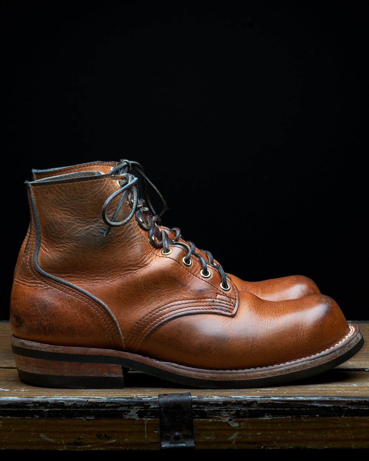 Photo by BigDudeInDenim on February 5, 2023 of the Nicks Prospector in Horween Natural Dublin.