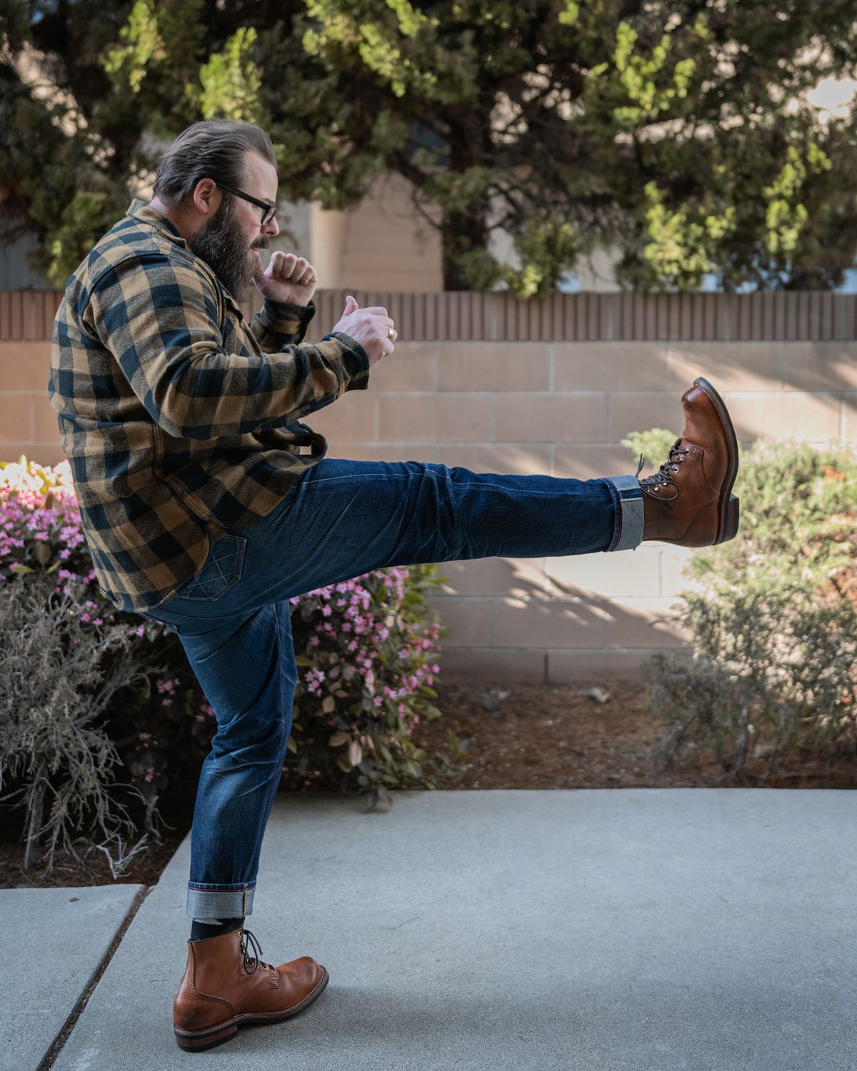 Photo by BigDudeInDenim on April 4, 2023 of the Nicks Prospector in Horween Natural Dublin.