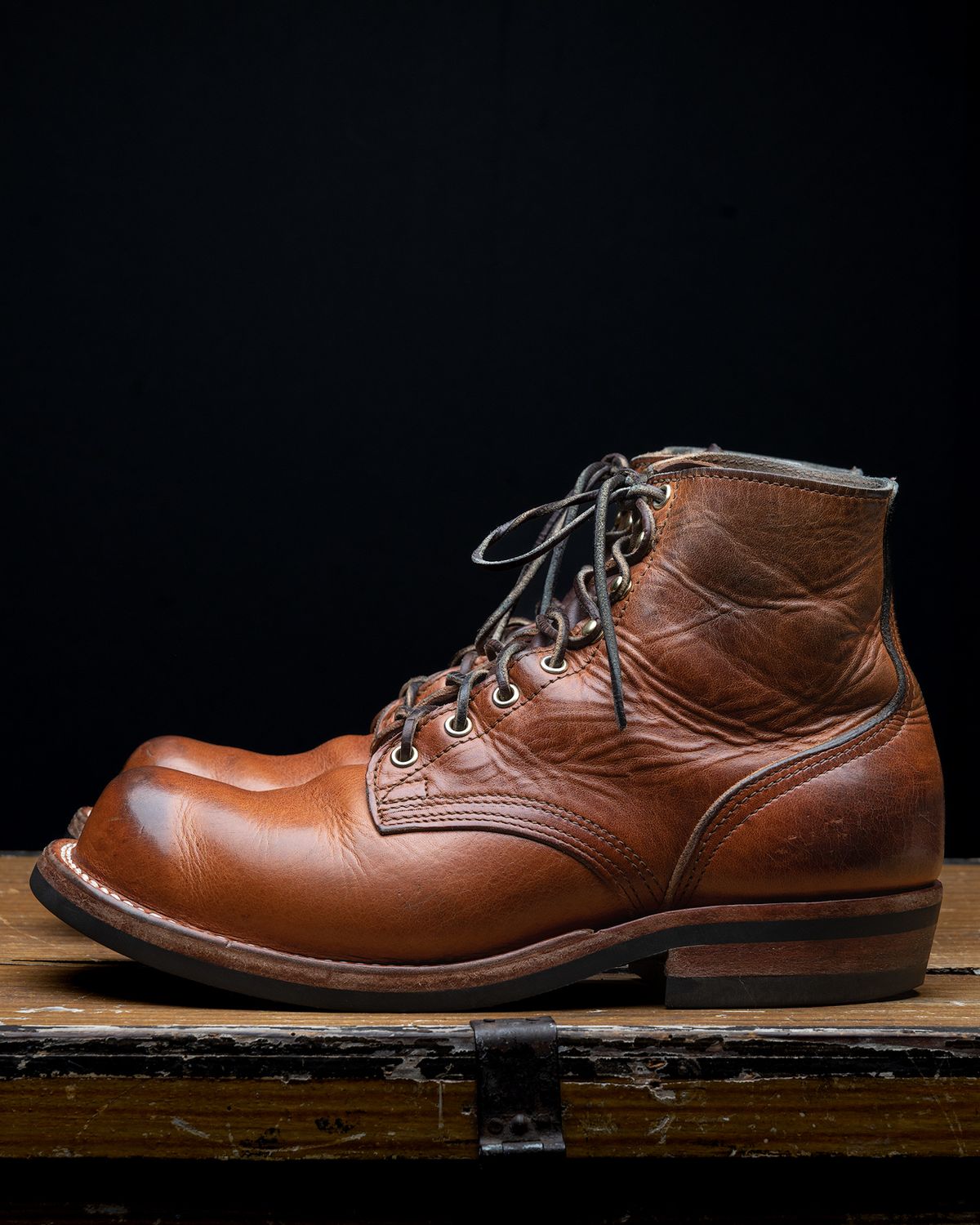 Photo by BigDudeInDenim on April 4, 2023 of the Nicks Prospector in Horween Natural Dublin.