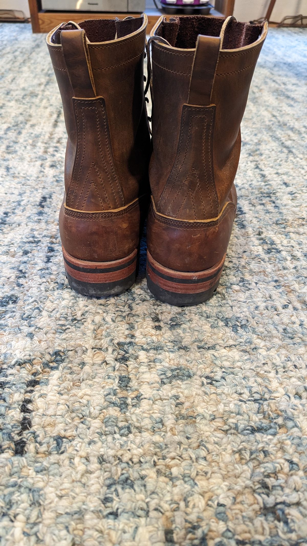 Photo by rexroof on November 5, 2023 of the Nicks Overlander in Horween Orange Predator.