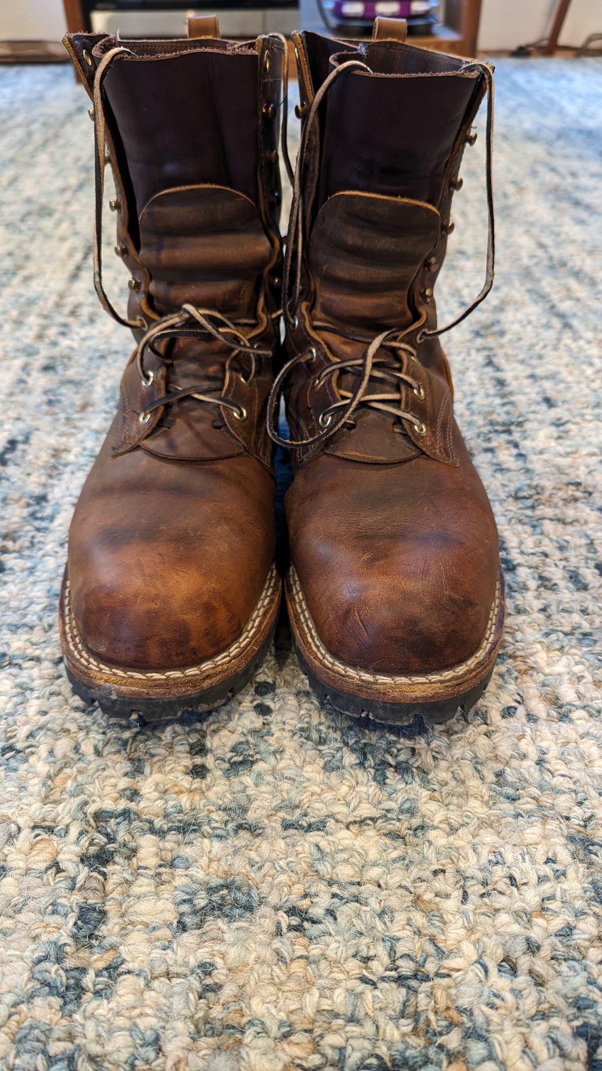 Photo by rexroof on November 5, 2023 of the Nicks Overlander in Horween Orange Predator.