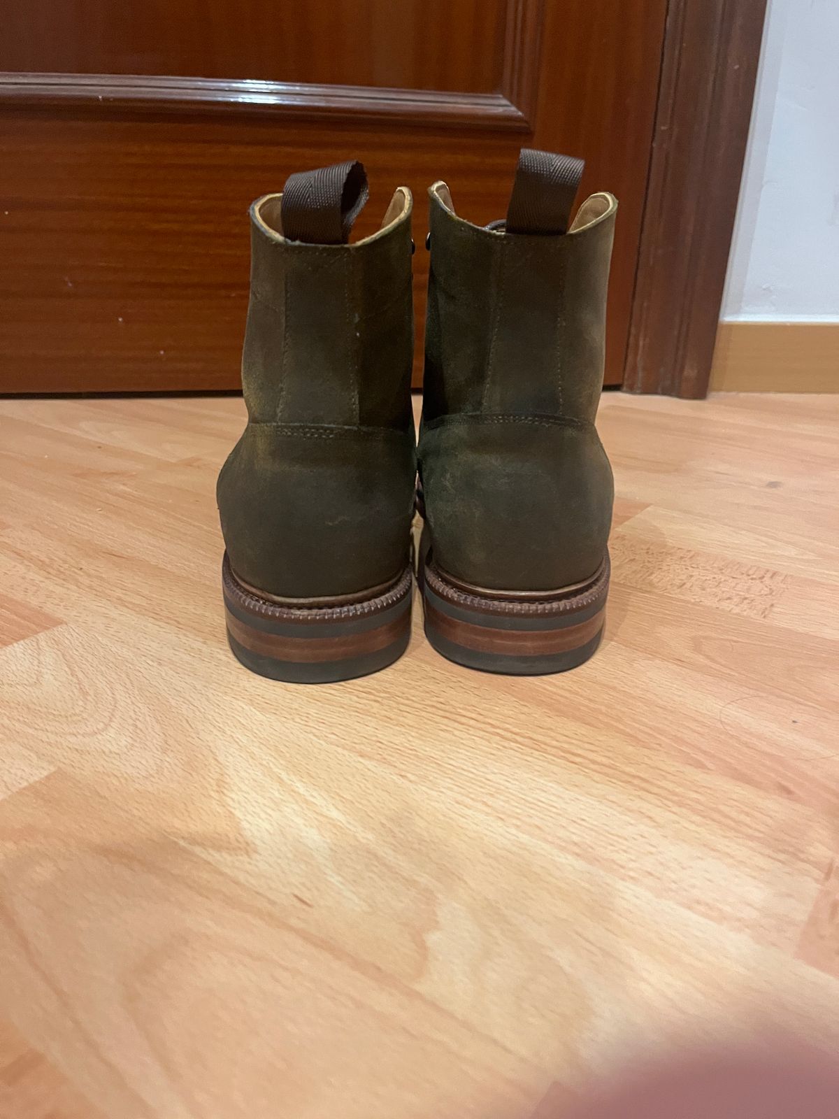 Photo by mjones15 on October 1, 2023 of the Meermin Service Boot in C.F. Stead Leaf Green Waxy Commander Suede.