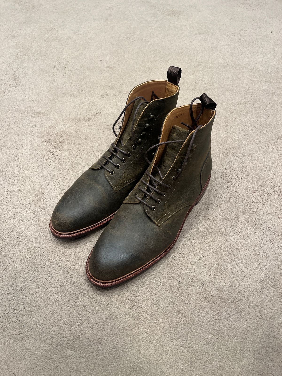 Photo by mjones15 on October 1, 2023 of the Meermin Service Boot in C.F. Stead Leaf Green Waxy Commander Suede.