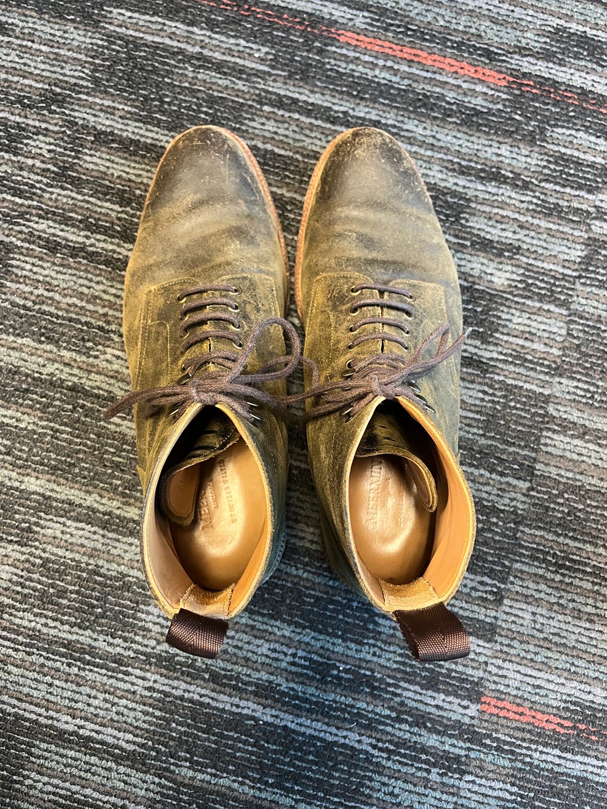 Photo by mjones15 on February 5, 2024 of the Meermin Service Boot in C.F. Stead Leaf Green Waxy Commander Suede.