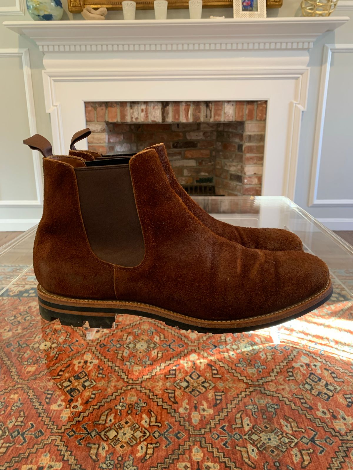 Photo by yhopps on November 5, 2022 of the Grant Stone Chelsea Boot in Seidel Aged Bark Roughout.