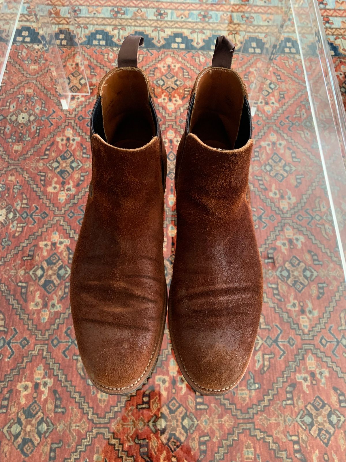 Photo by yhopps on December 5, 2022 of the Grant Stone Chelsea Boot in Seidel Aged Bark Roughout.