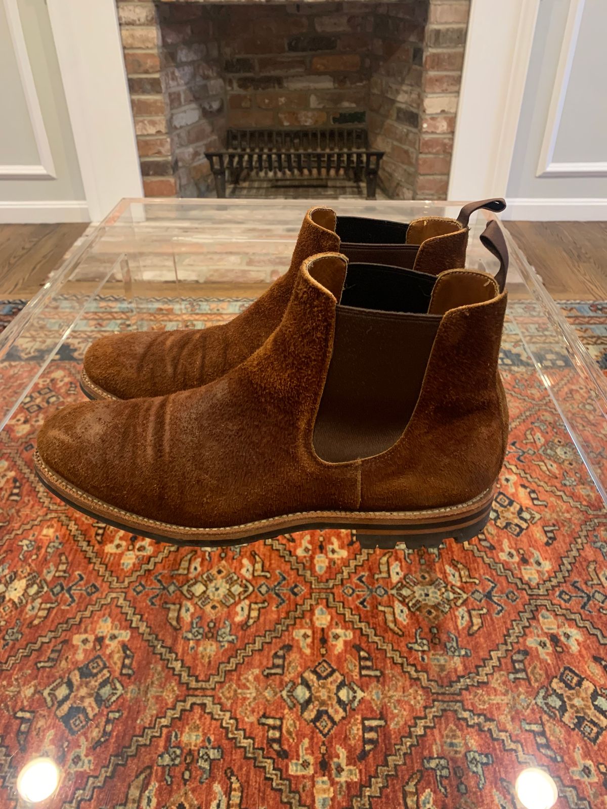 Photo by yhopps on January 5, 2023 of the Grant Stone Chelsea Boot in Seidel Aged Bark Roughout.