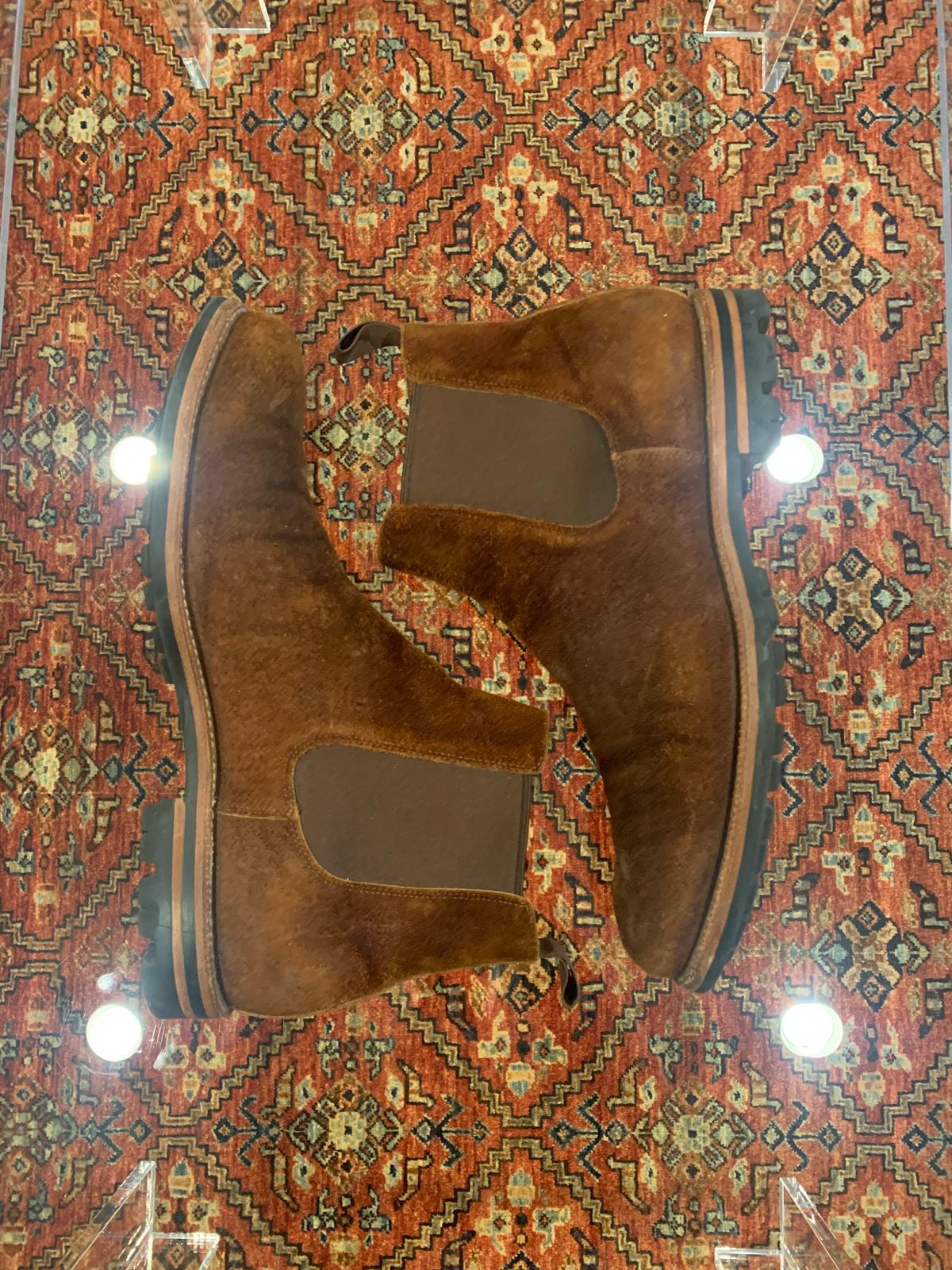 Photo by yhopps on January 5, 2023 of the Grant Stone Chelsea Boot in Seidel Aged Bark Roughout.