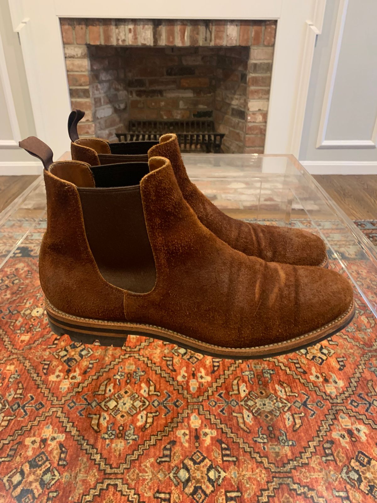 Photo by yhopps on January 5, 2023 of the Grant Stone Chelsea Boot in Seidel Aged Bark Roughout.