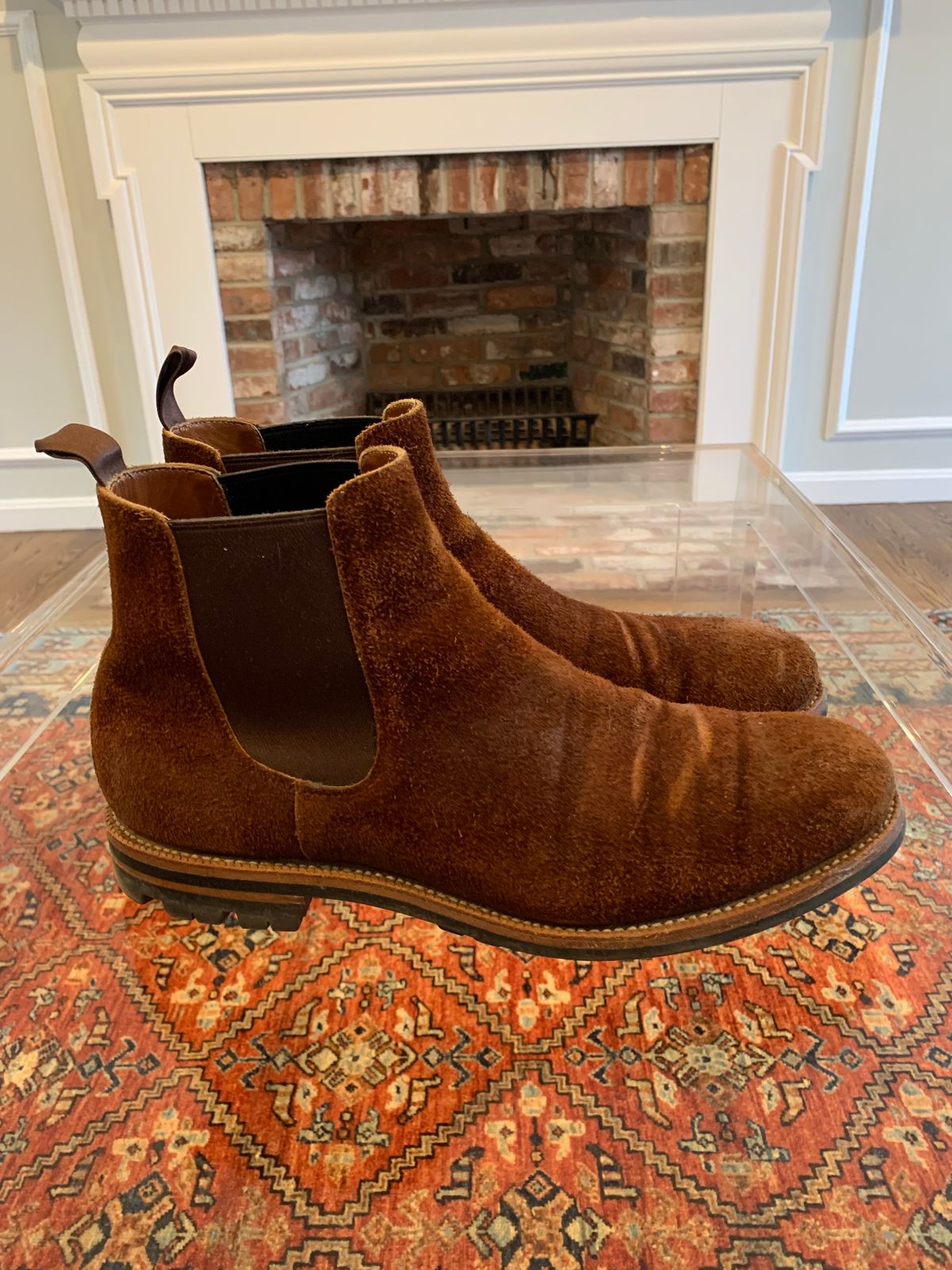 Photo by yhopps on February 5, 2023 of the Grant Stone Chelsea Boot in Seidel Aged Bark Roughout.