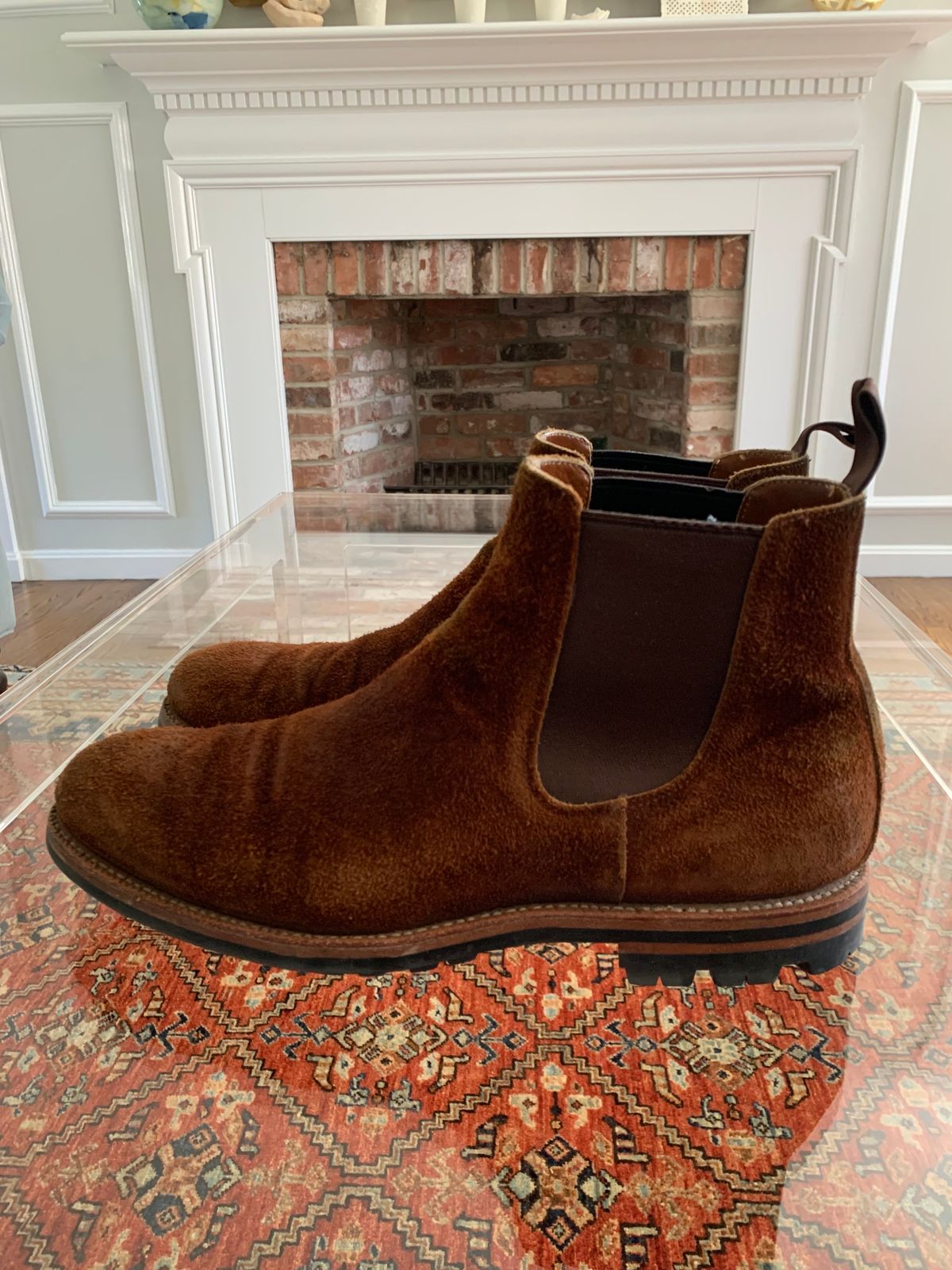 Photo by yhopps on April 3, 2023 of the Grant Stone Chelsea Boot in Seidel Aged Bark Roughout.