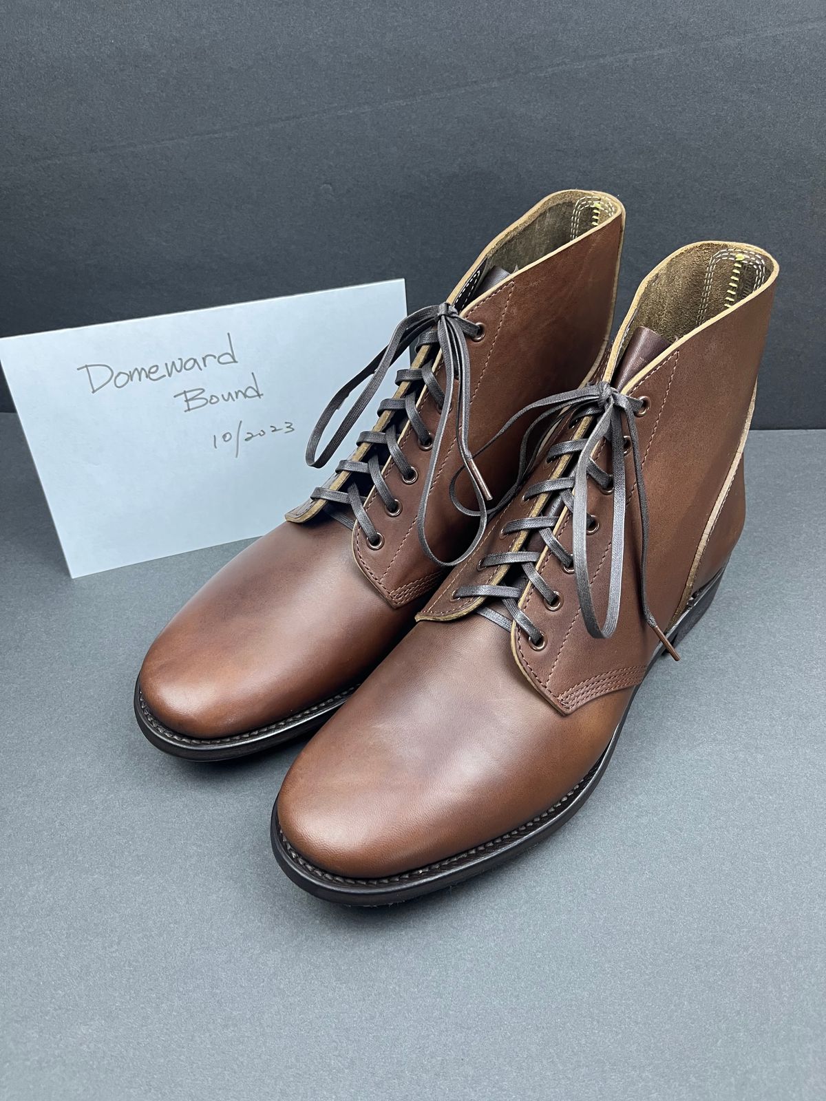 Photo by udi on October 4, 2023 of the SKOOB M-43 Service Shoes in Brown Italian Horsebutt.