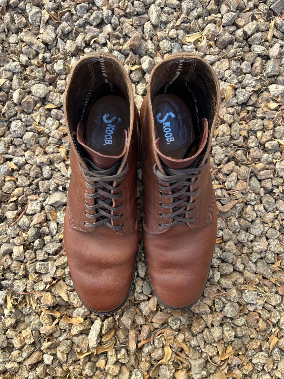 Photo by udi on November 3, 2023 of the SKOOB M-43 Service Shoes in Brown Italian Horsebutt.