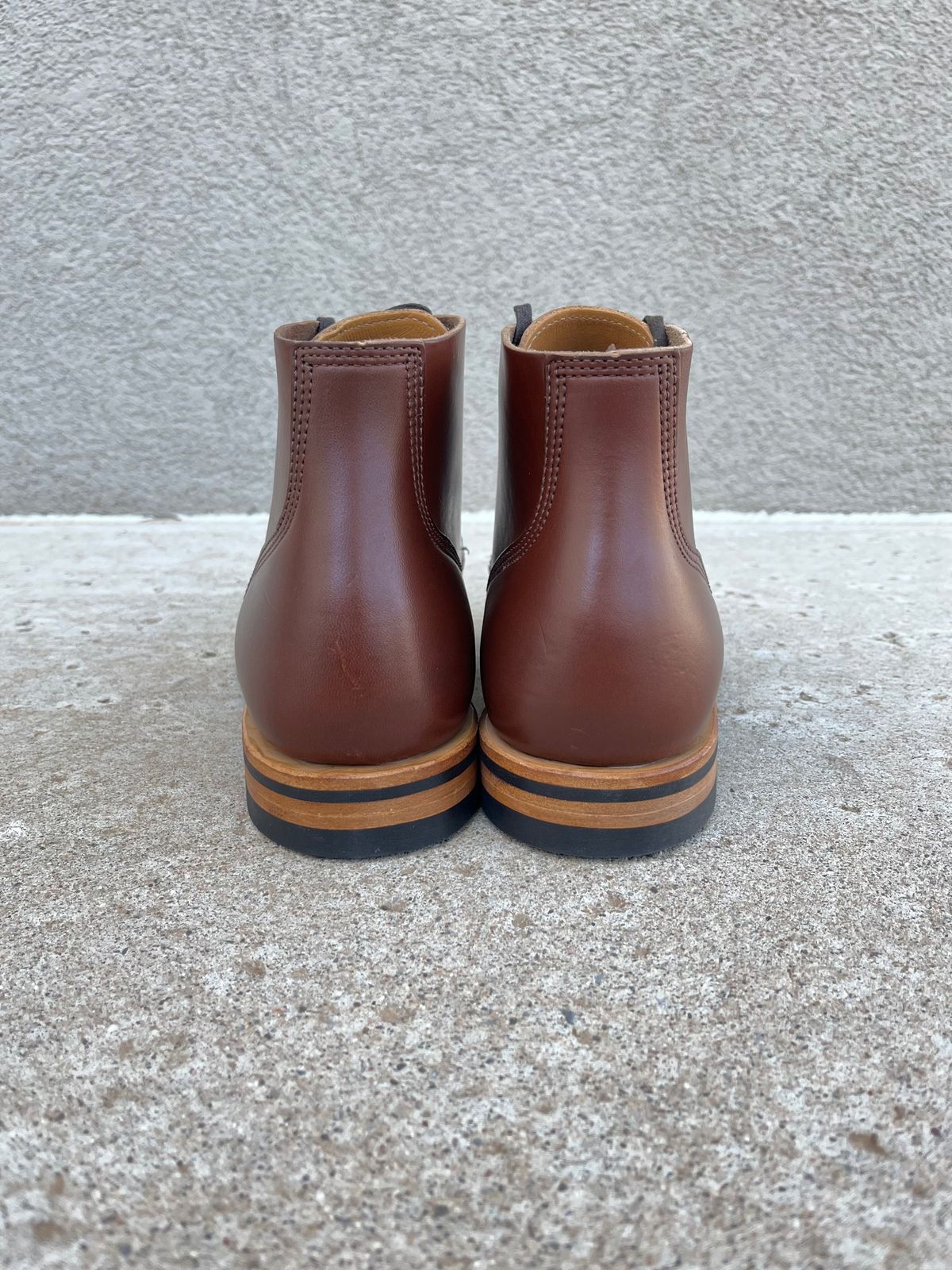 Photo by udi on October 1, 2022 of the Viberg Boondocker BCT in Horween Pigment Brown Workshoe Butt.